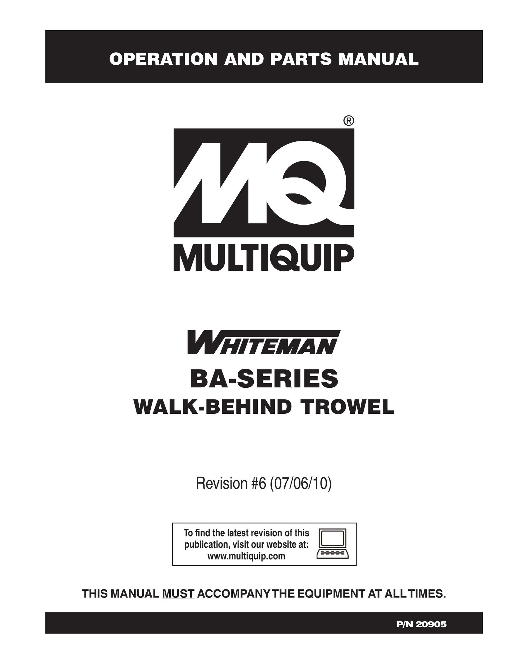 Multiquip BA Model Vehicle User Manual