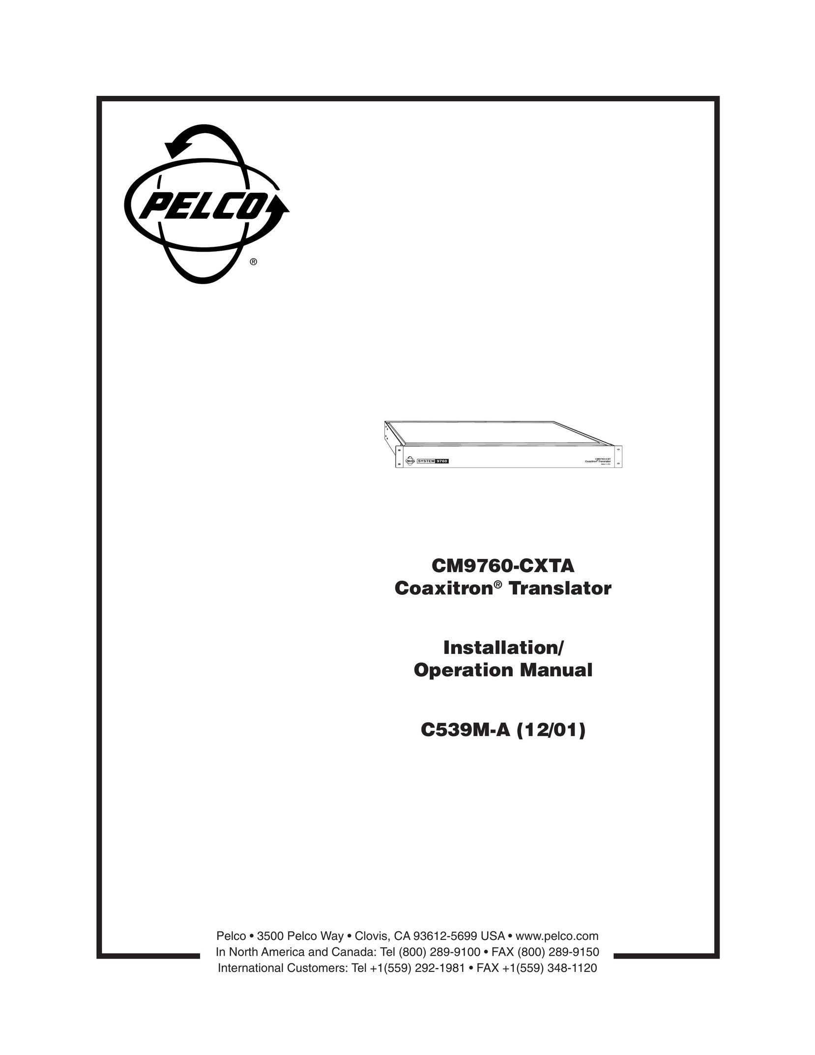 Pelco CM9760-CXTA Model Vehicle User Manual