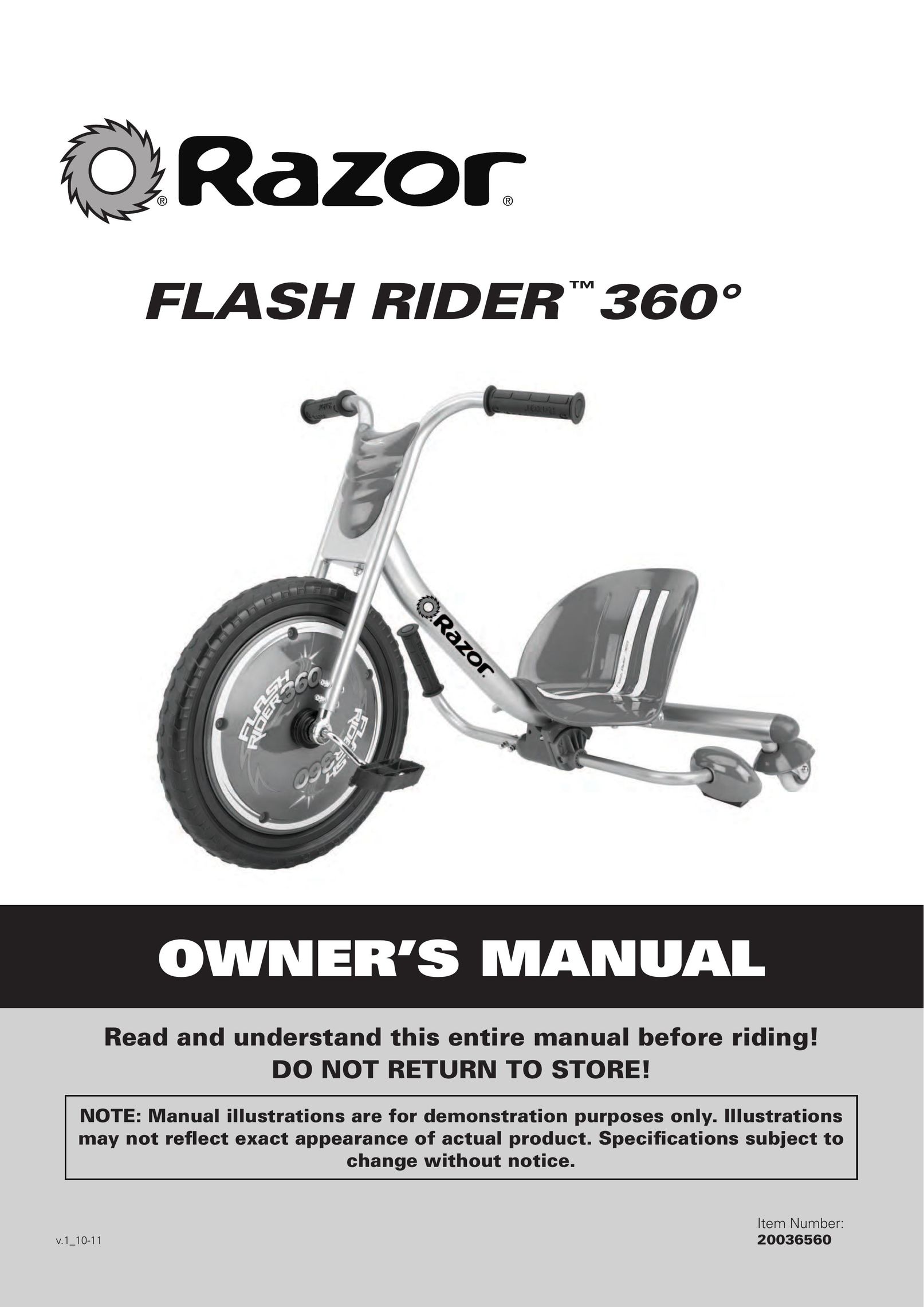Razor 20036560 Model Vehicle User Manual
