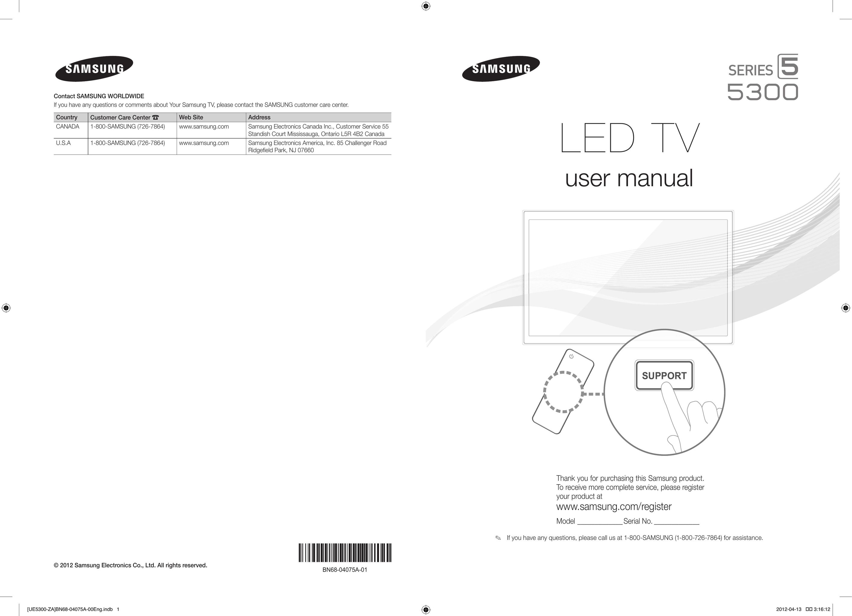Samsung series 3500 led tv Model Vehicle User Manual