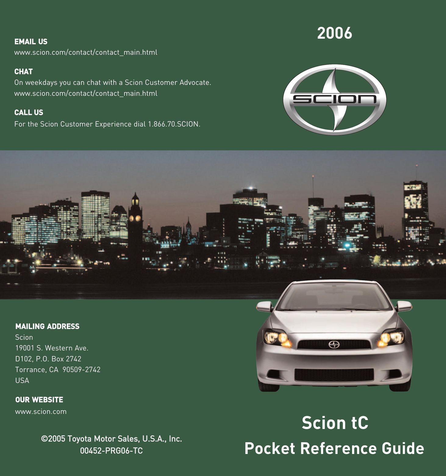 Scion 2006 Model Vehicle User Manual