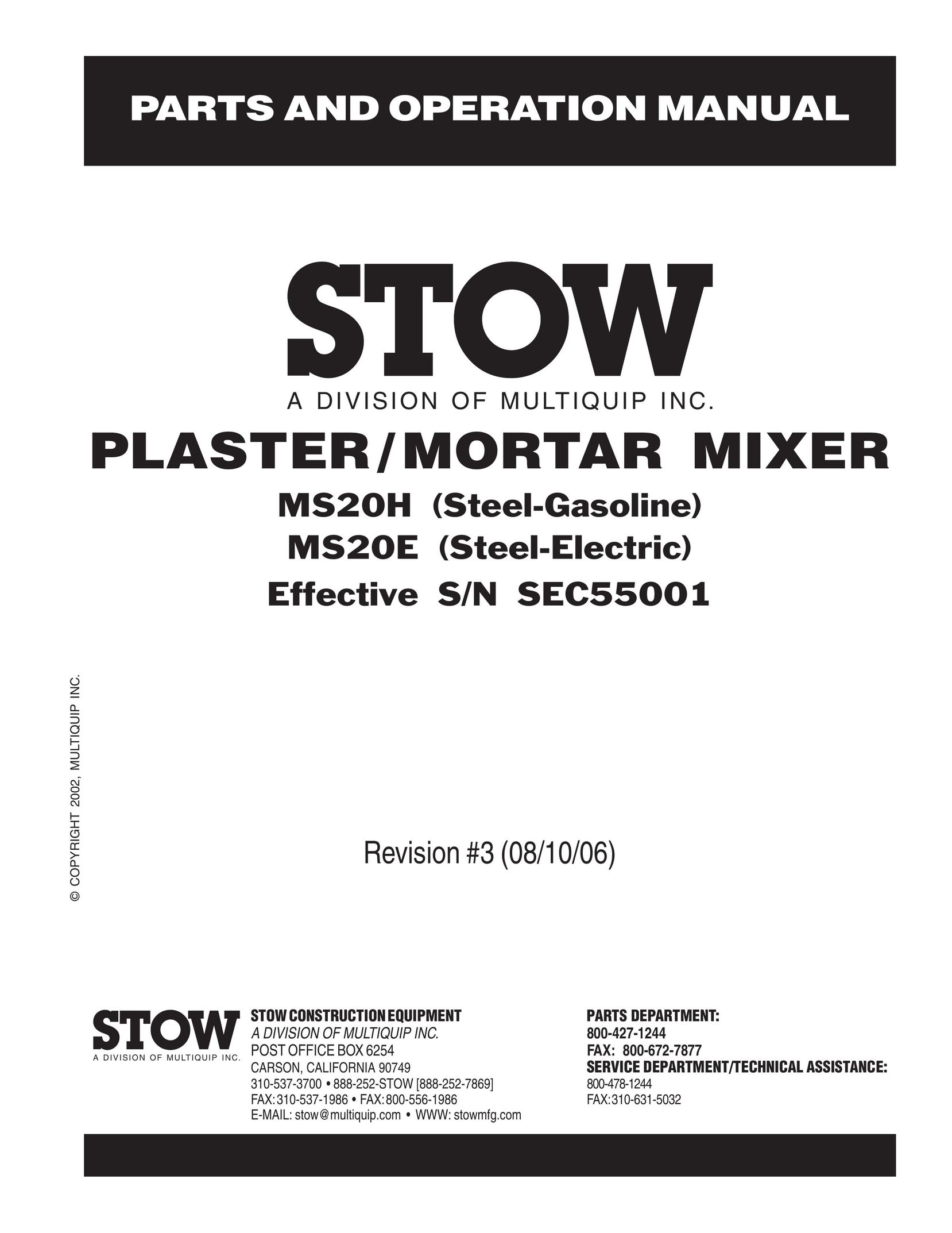 Stow MS20E Model Vehicle User Manual