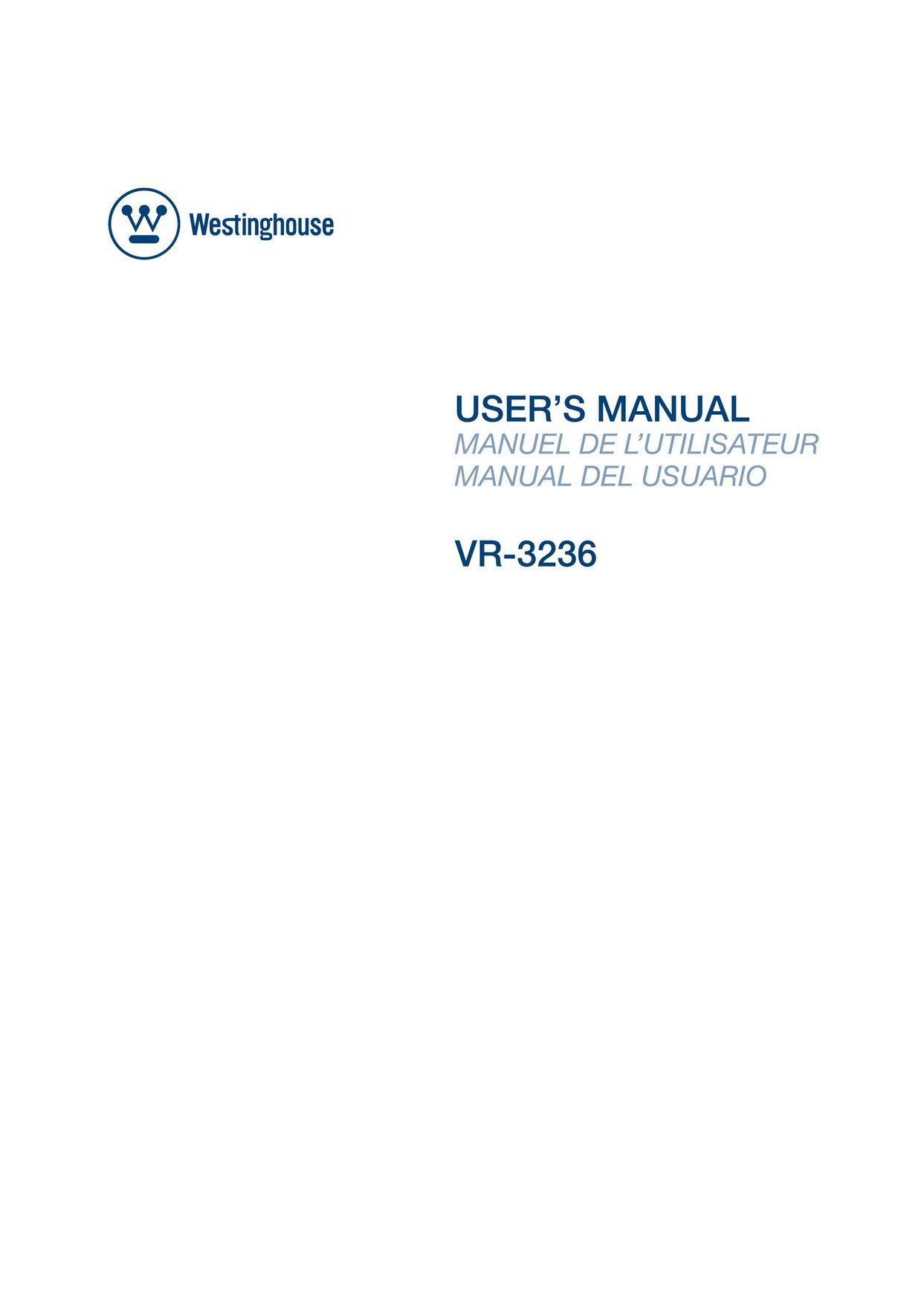 Westinghouse VR-3236 Model Vehicle User Manual