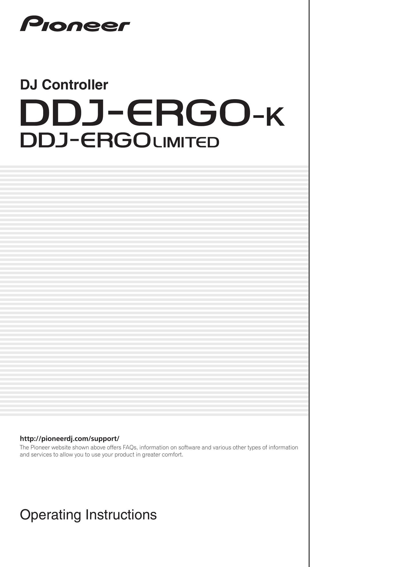 Pioneer DDJ-ERGO Musical Table User Manual