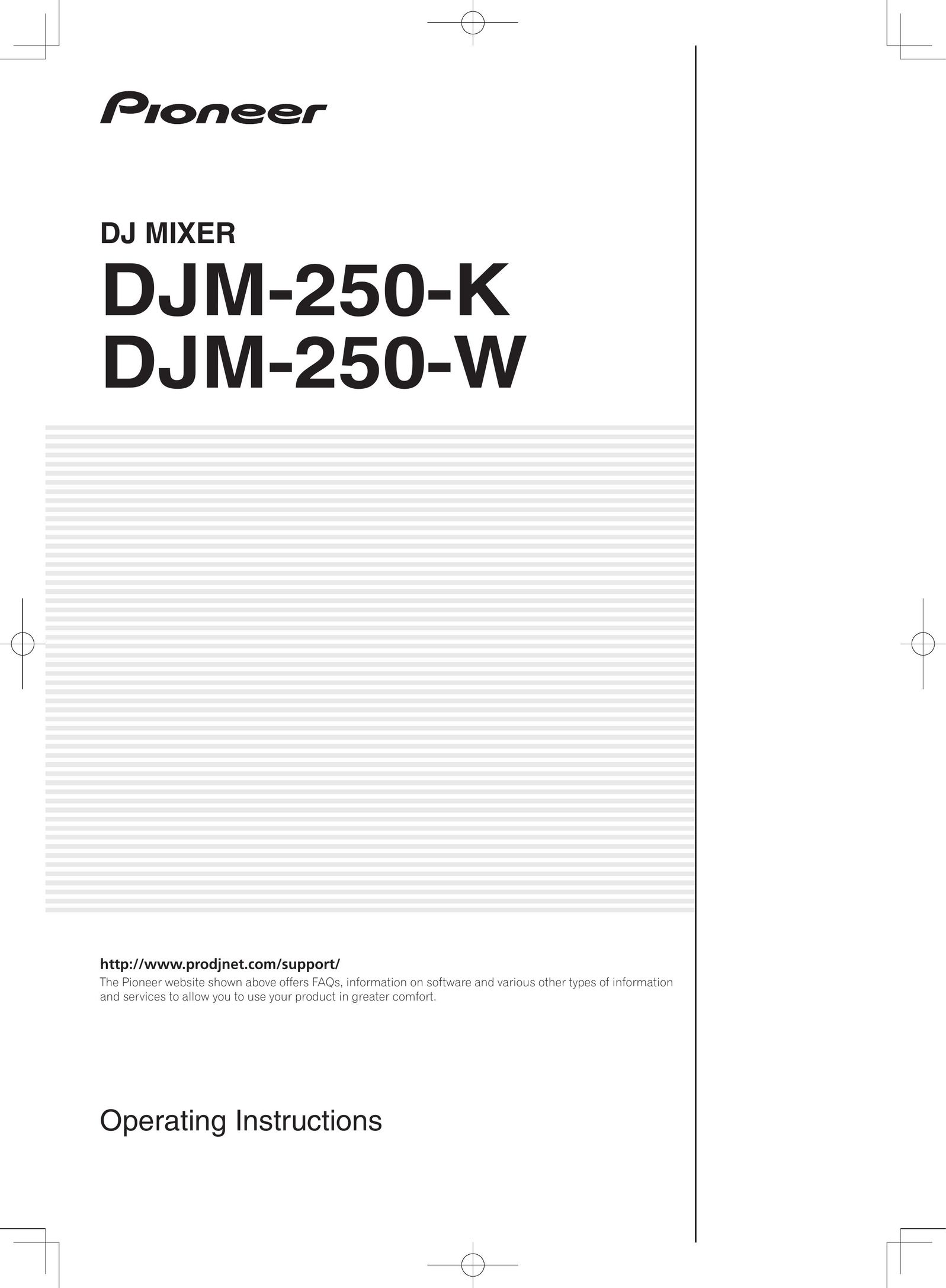 Pioneer DJM-250-K Musical Table User Manual