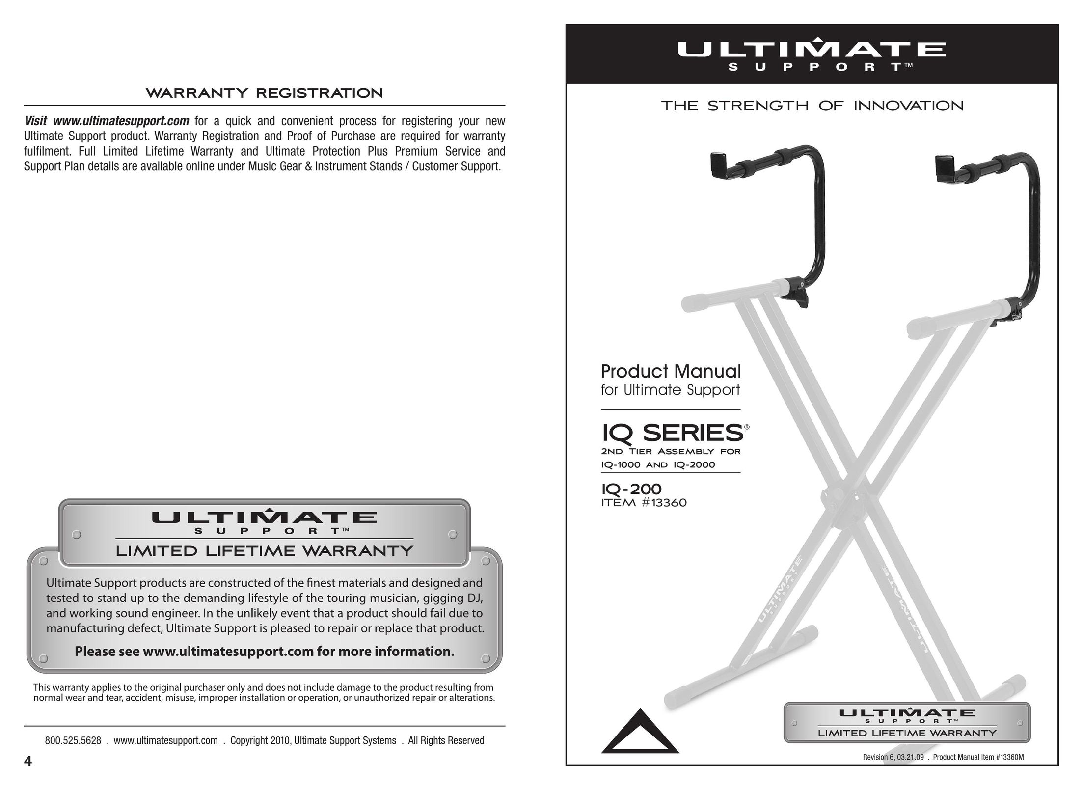 Ultimate Support Systems IQ-200 Musical Table User Manual