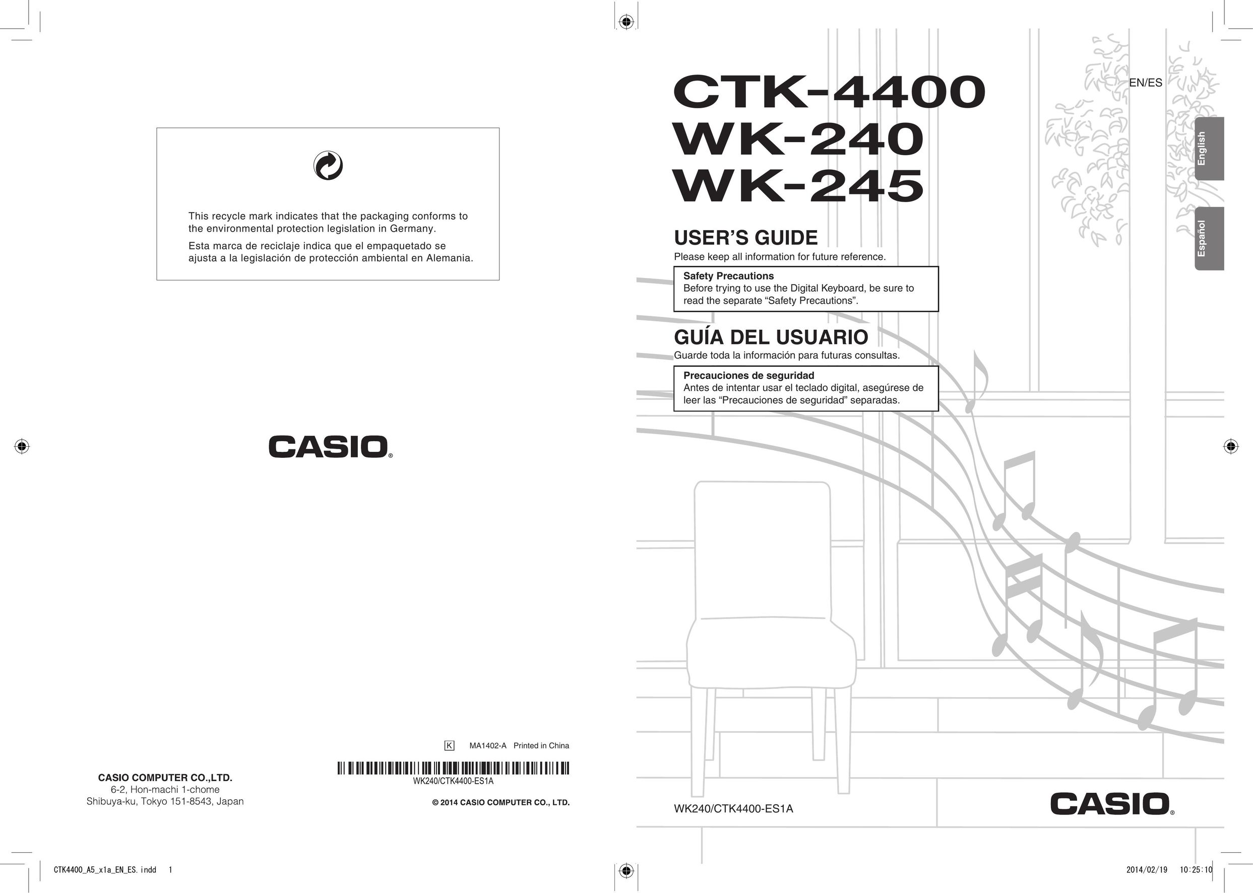 Casio CTK-4400 Musical Toy Instrument User Manual