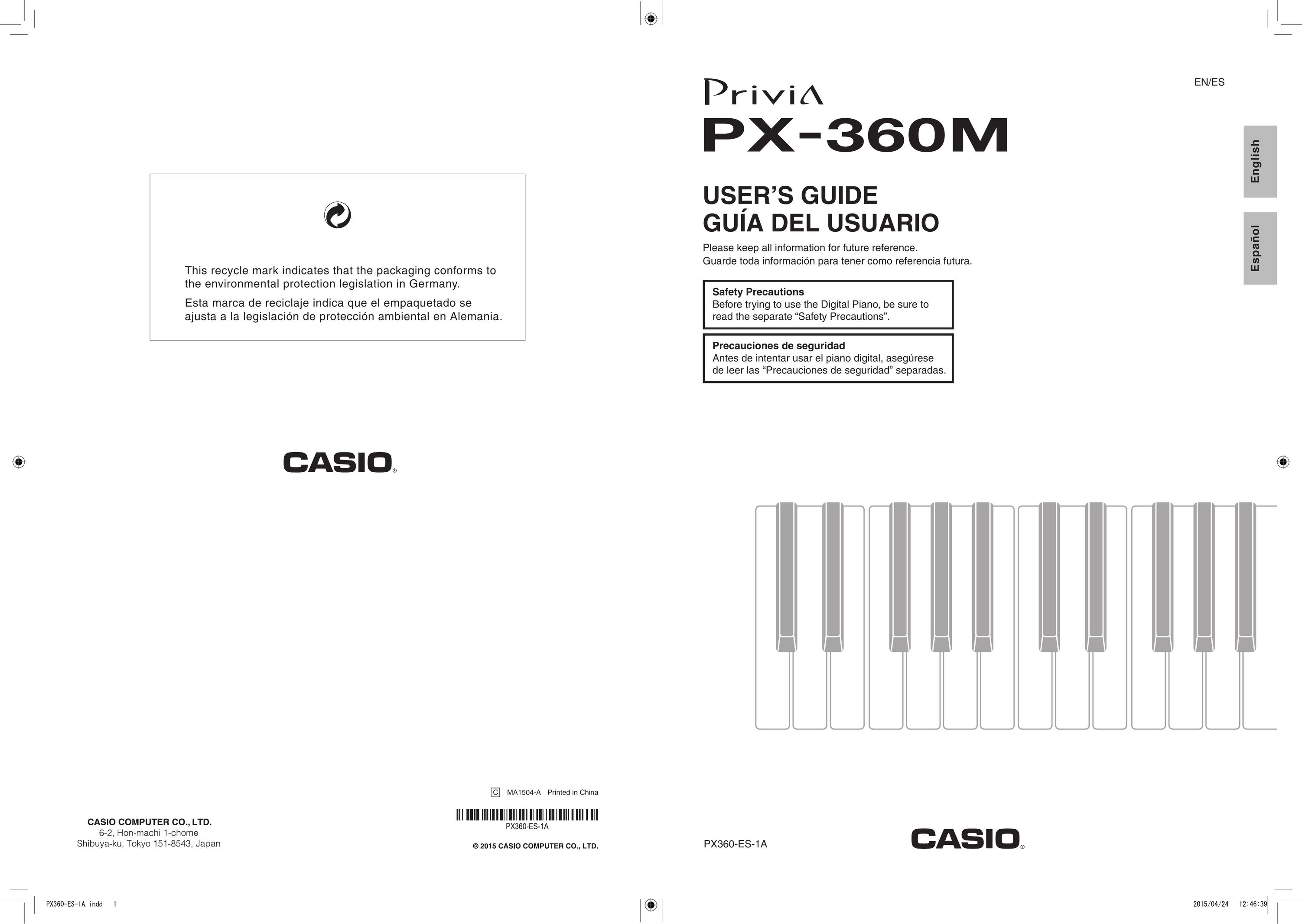Casio PX-360 Musical Toy Instrument User Manual