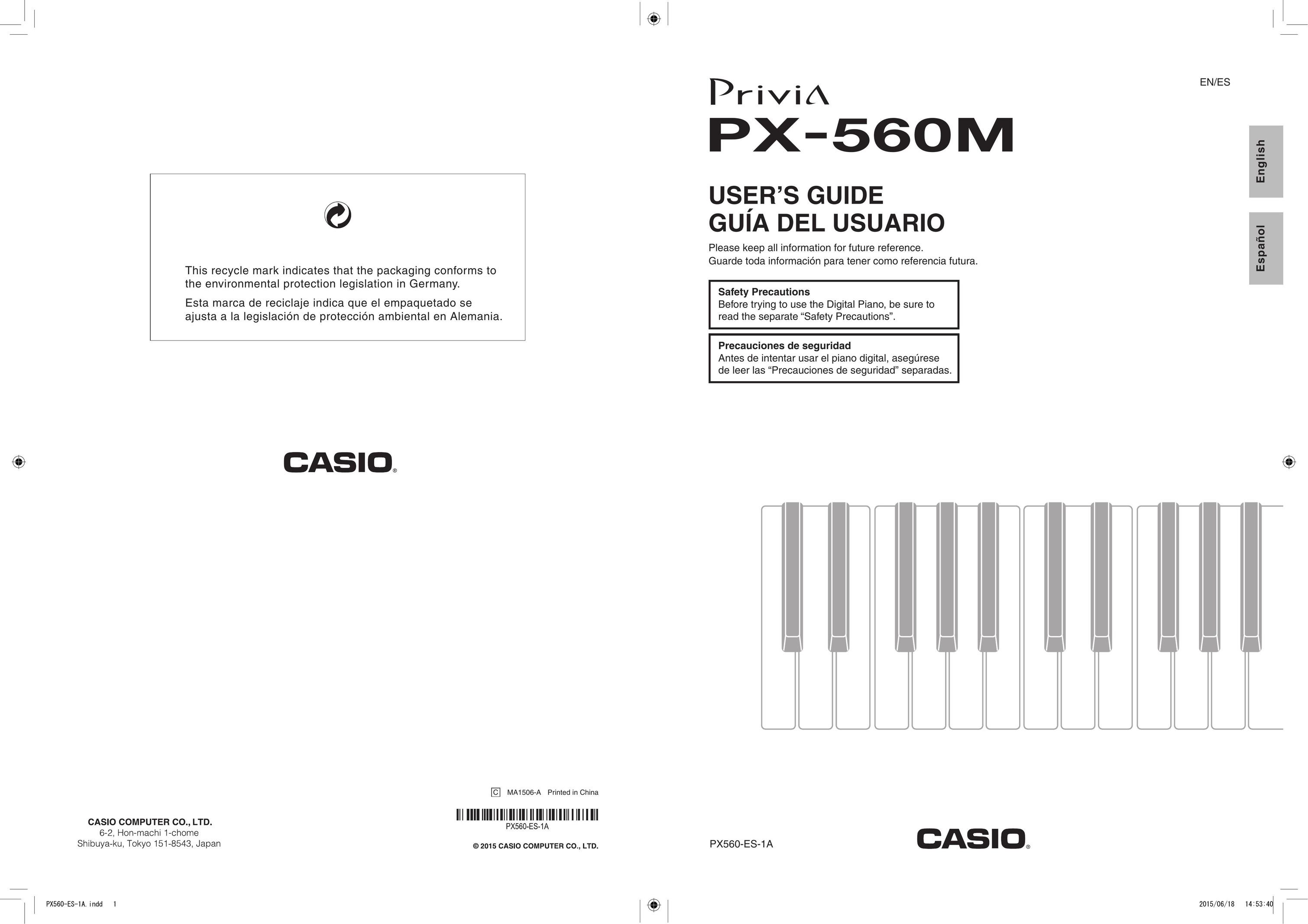 Casio PX-560 Musical Toy Instrument User Manual