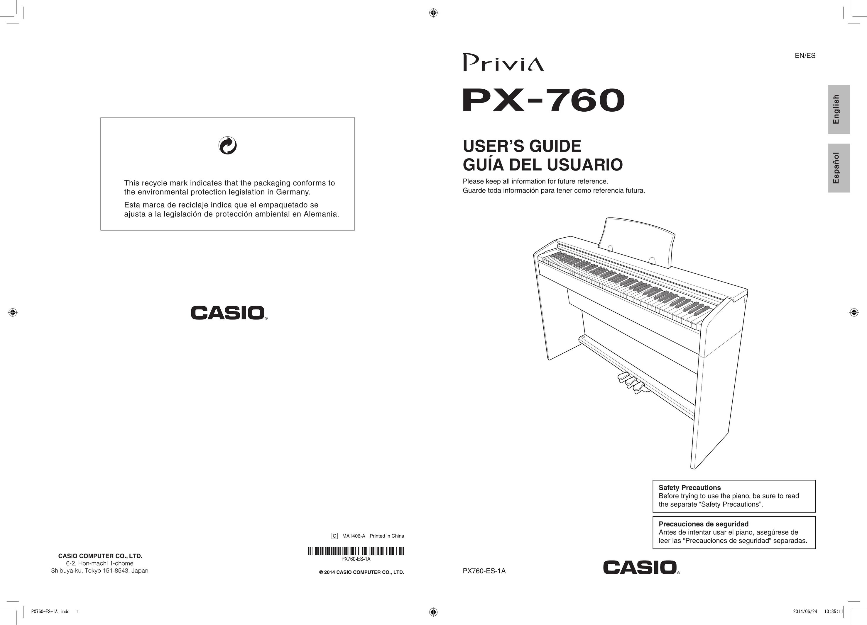 Casio PX-760 Musical Toy Instrument User Manual