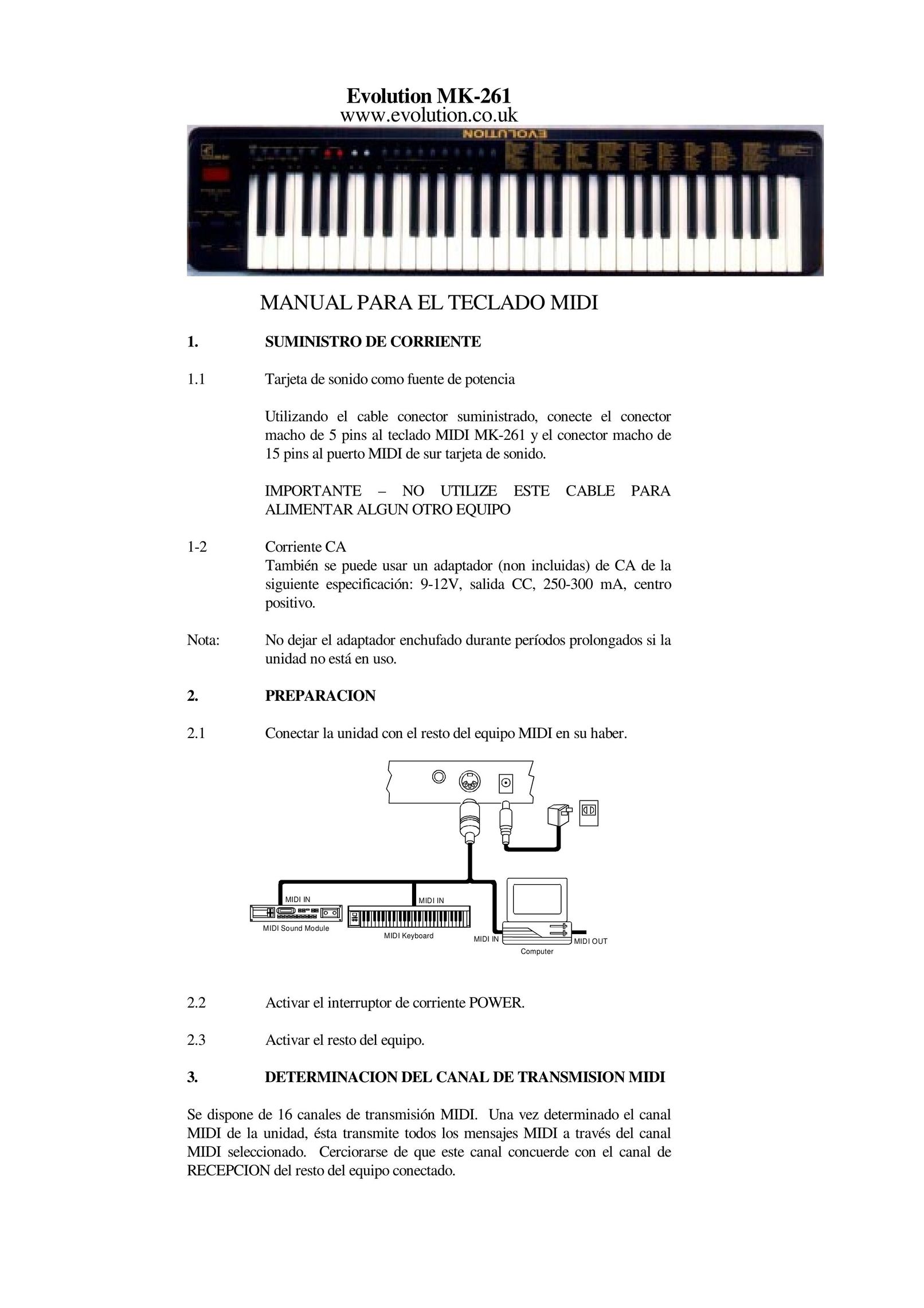 Evolution Technologies MK-261 Musical Toy Instrument User Manual