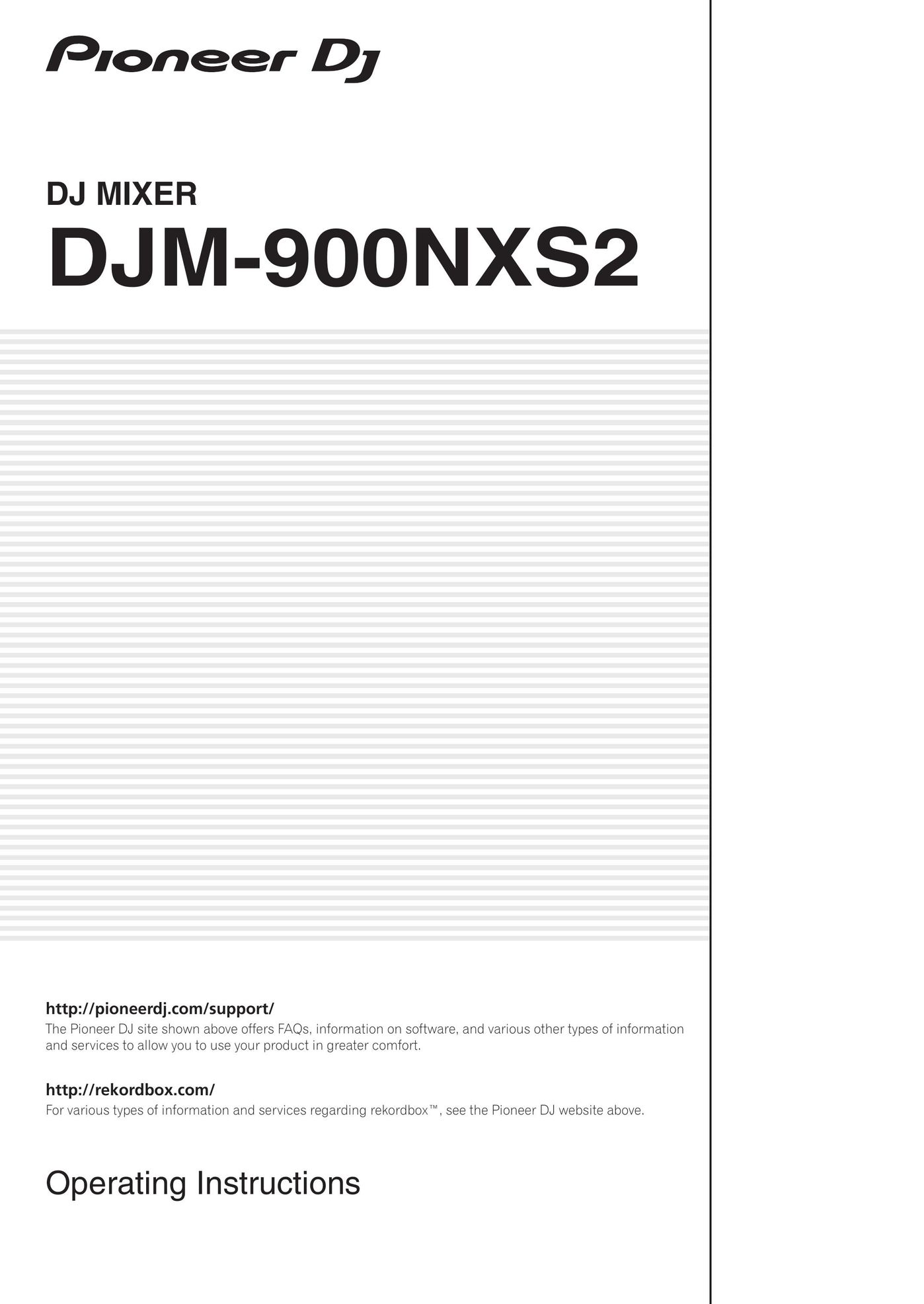 Pioneer DJM-900NXS2 Musical Toy Instrument User Manual