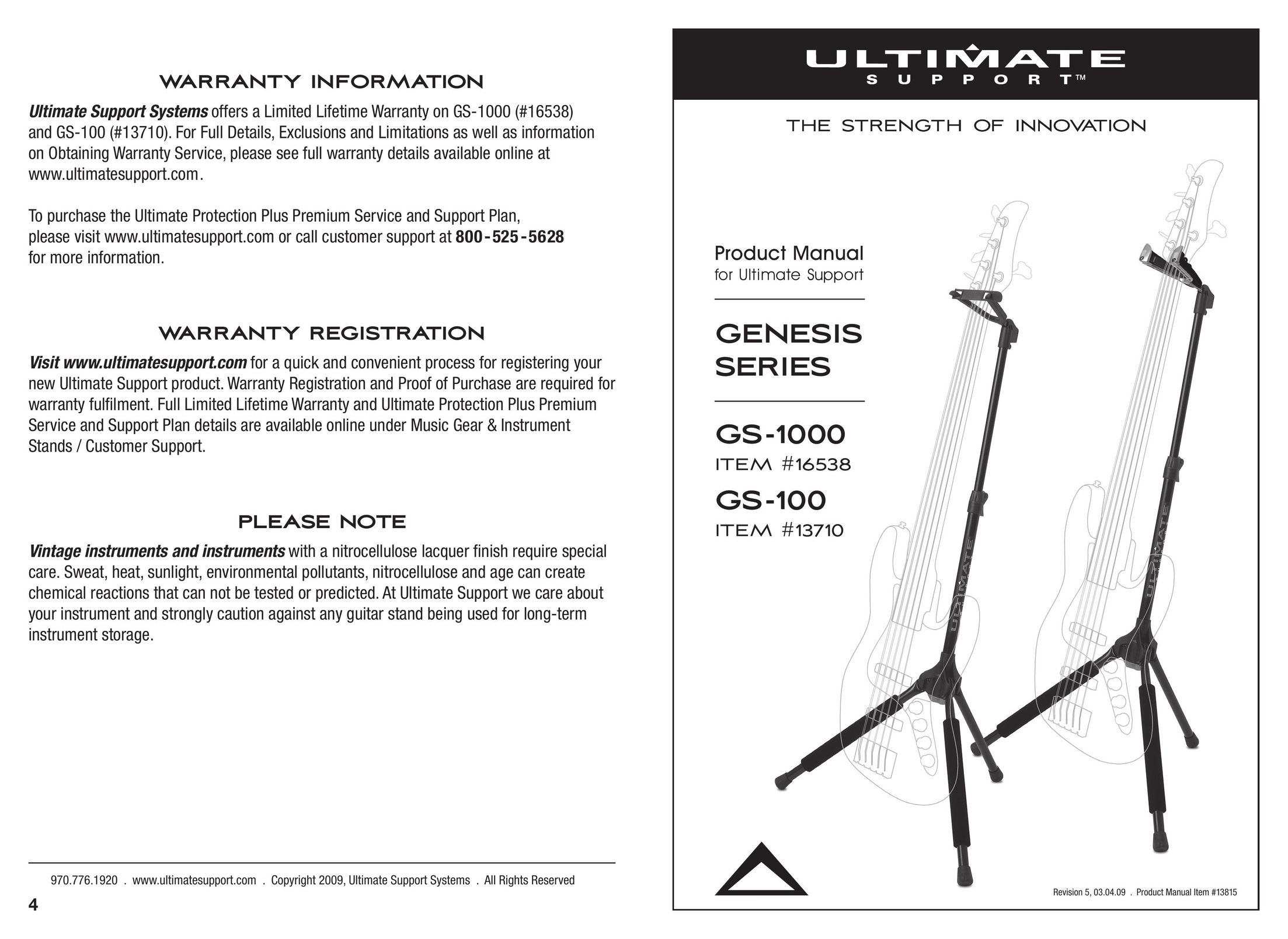 Ultimate Support Systems GS 100 Musical Toy Instrument User Manual