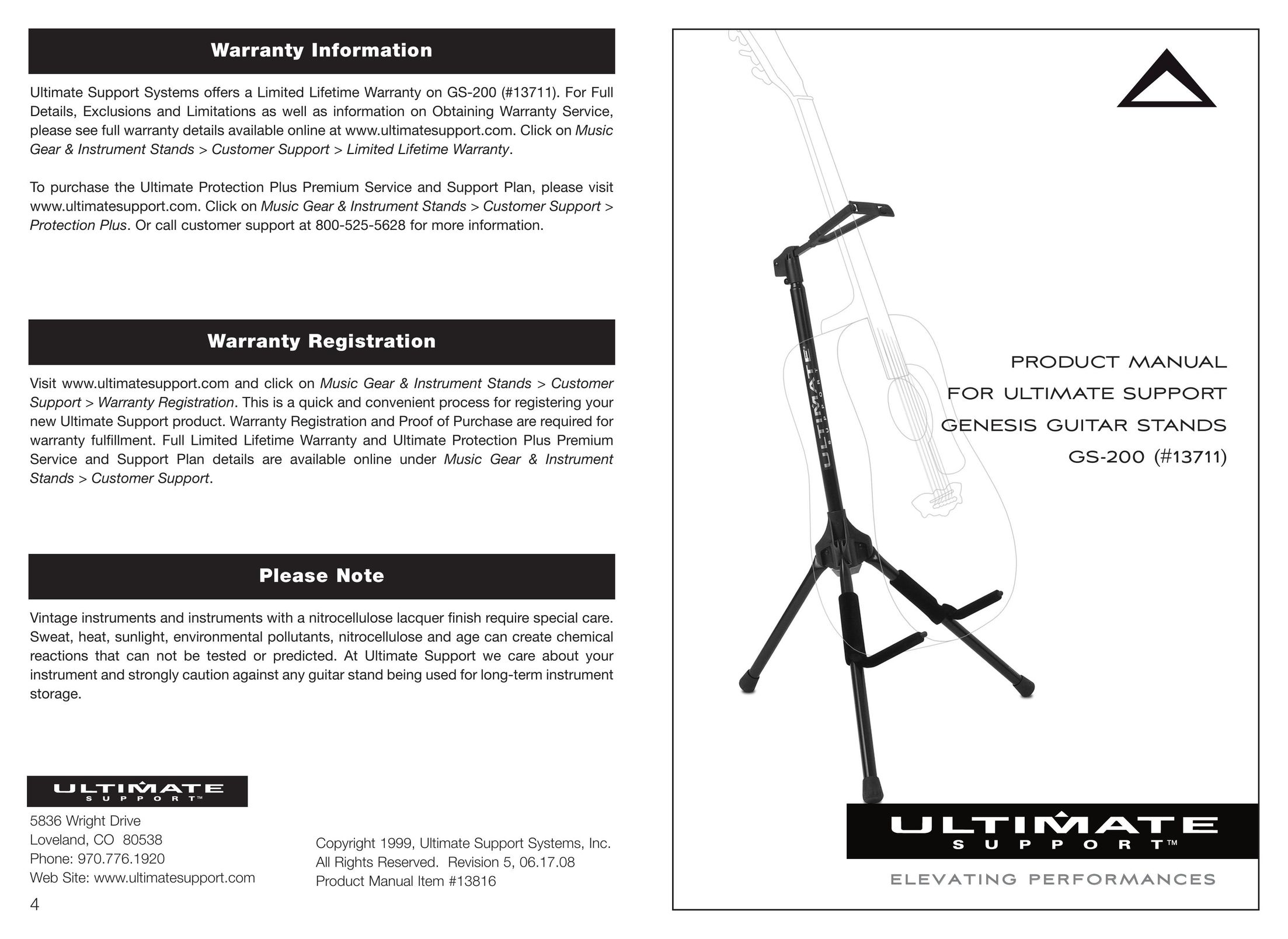 Ultimate Support Systems GS-200 Musical Toy Instrument User Manual