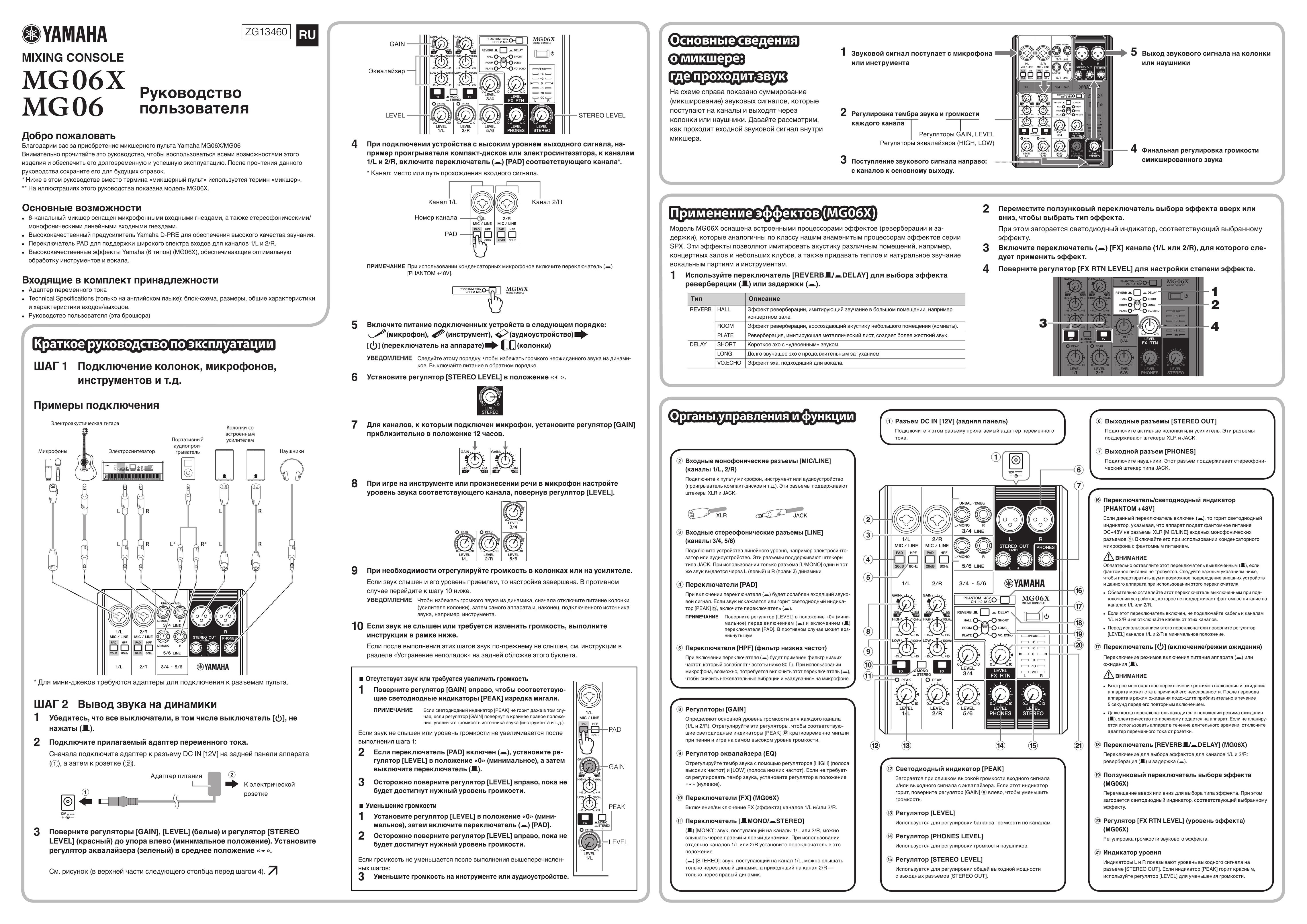 Yamaha MG06 Musical Toy Instrument User Manual