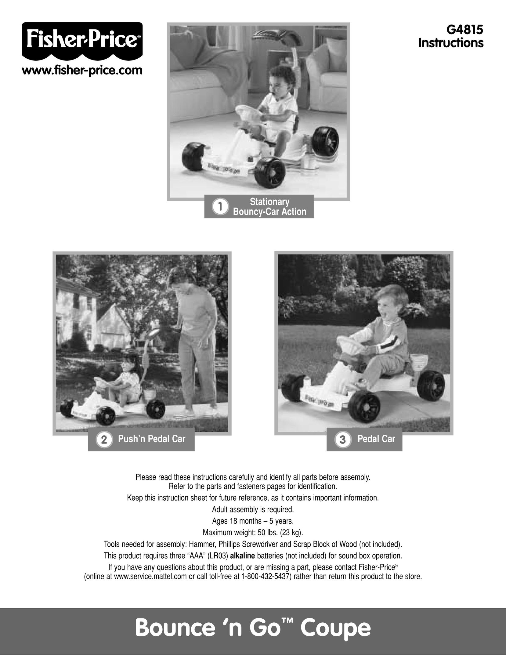 Fisher-Price G4815 Riding Toy User Manual