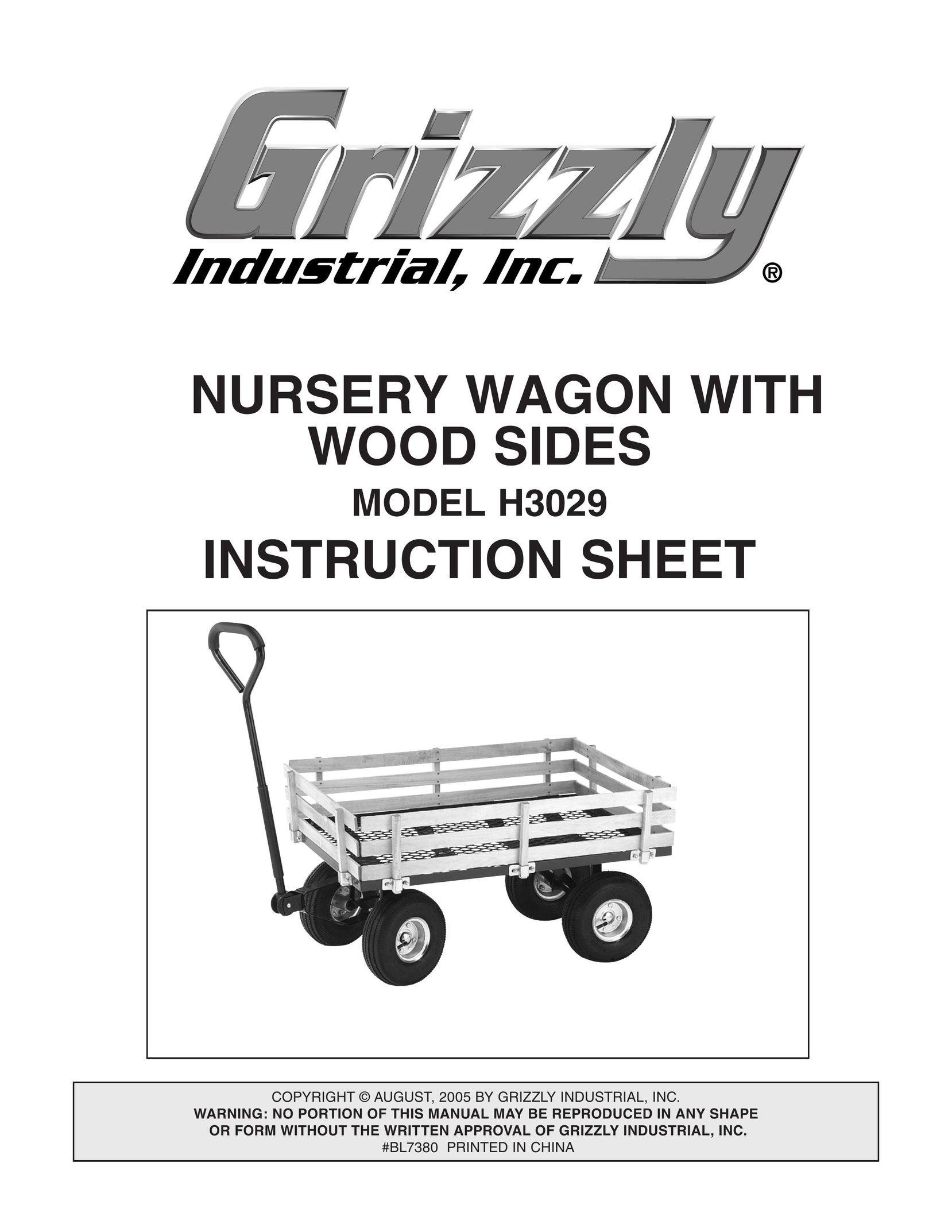 Grizzly H3029 Riding Toy User Manual