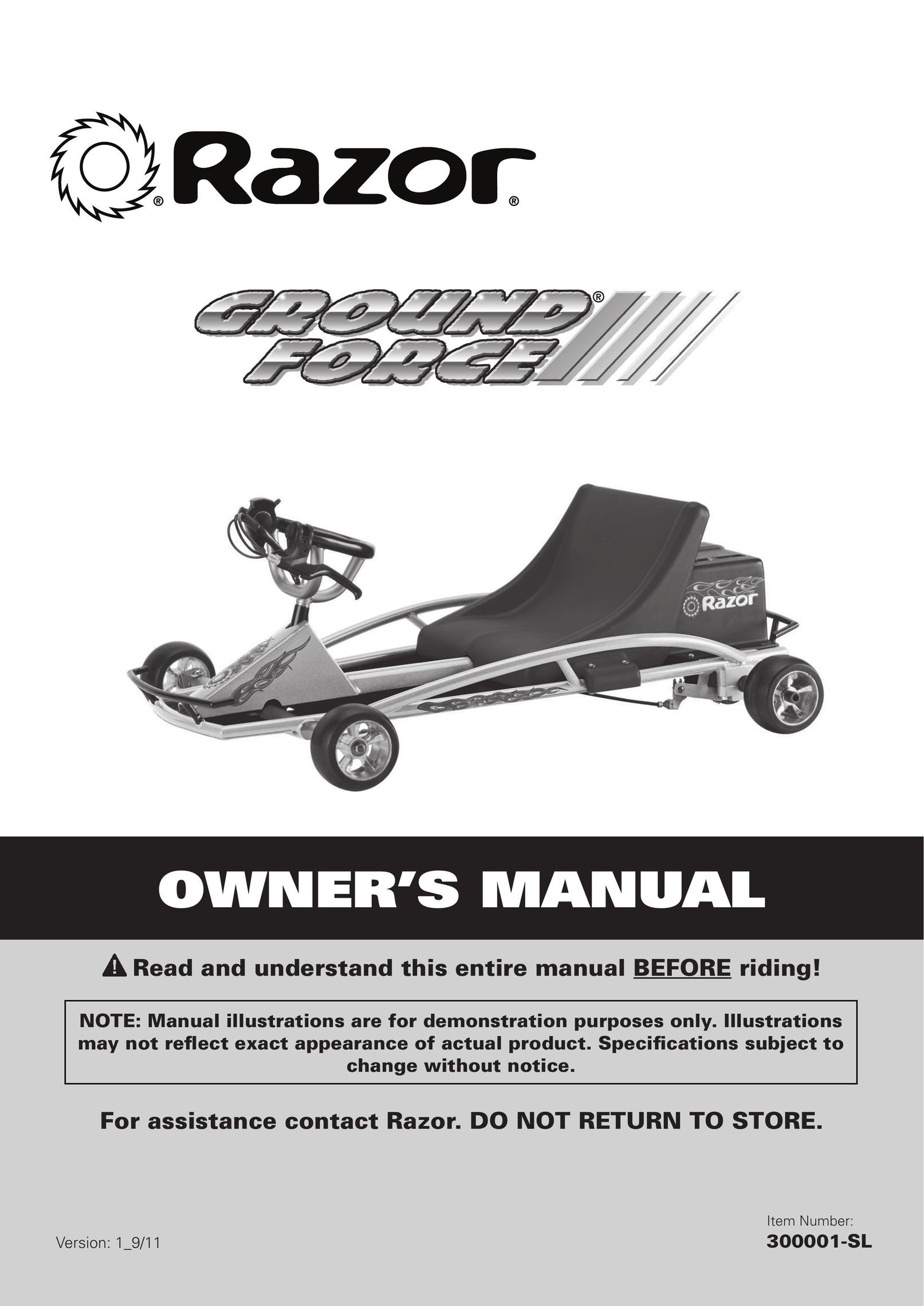 Razor 300001-SL Riding Toy User Manual