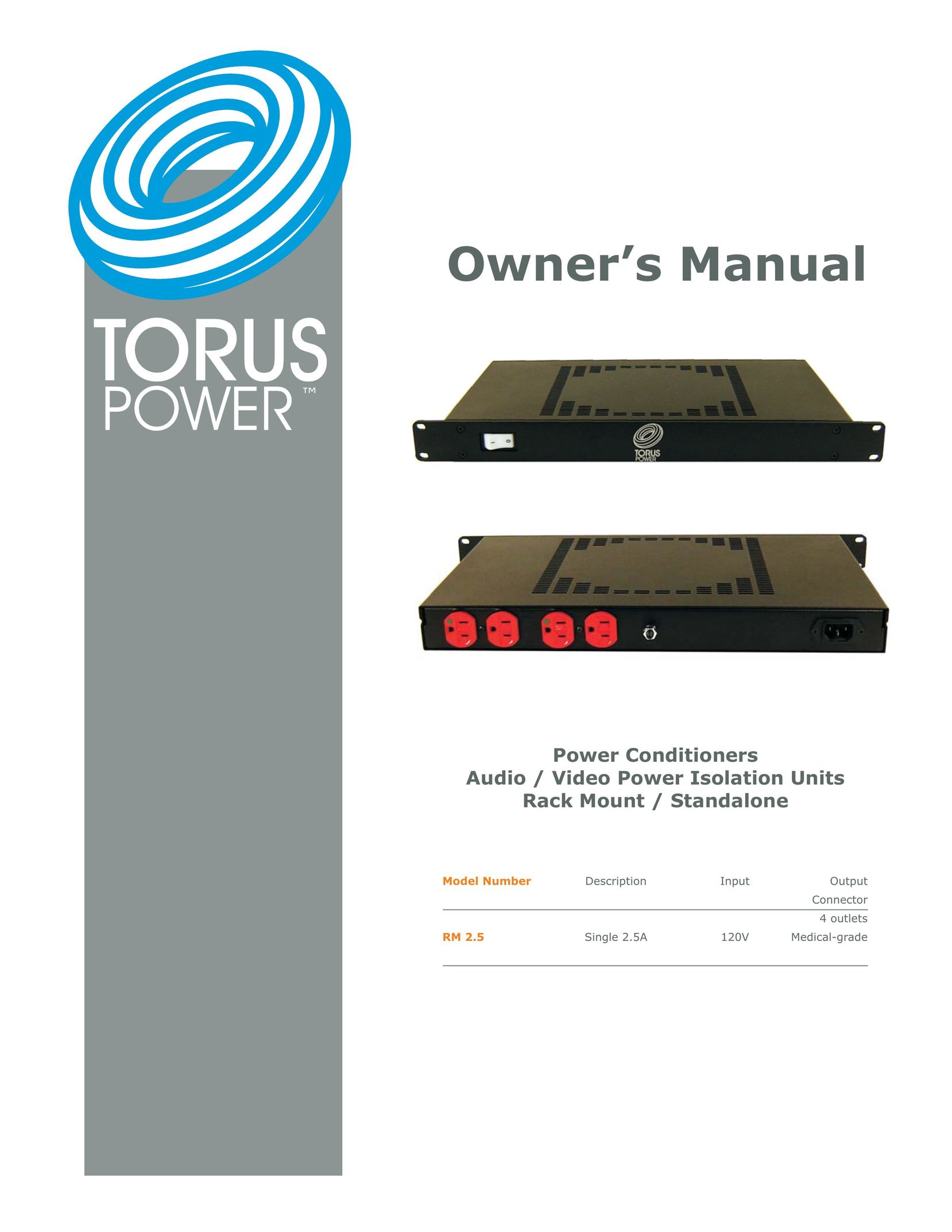 Torus Power rm 2.5 power conditioner Riding Toy User Manual
