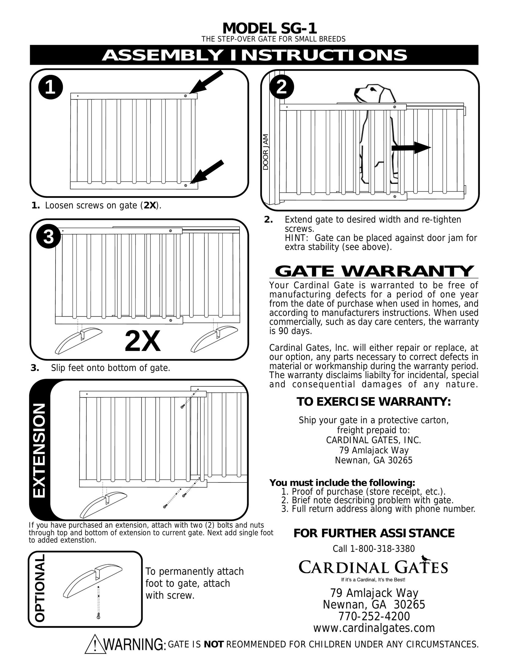 Cardinal Gates SG-1 Safety Gate User Manual