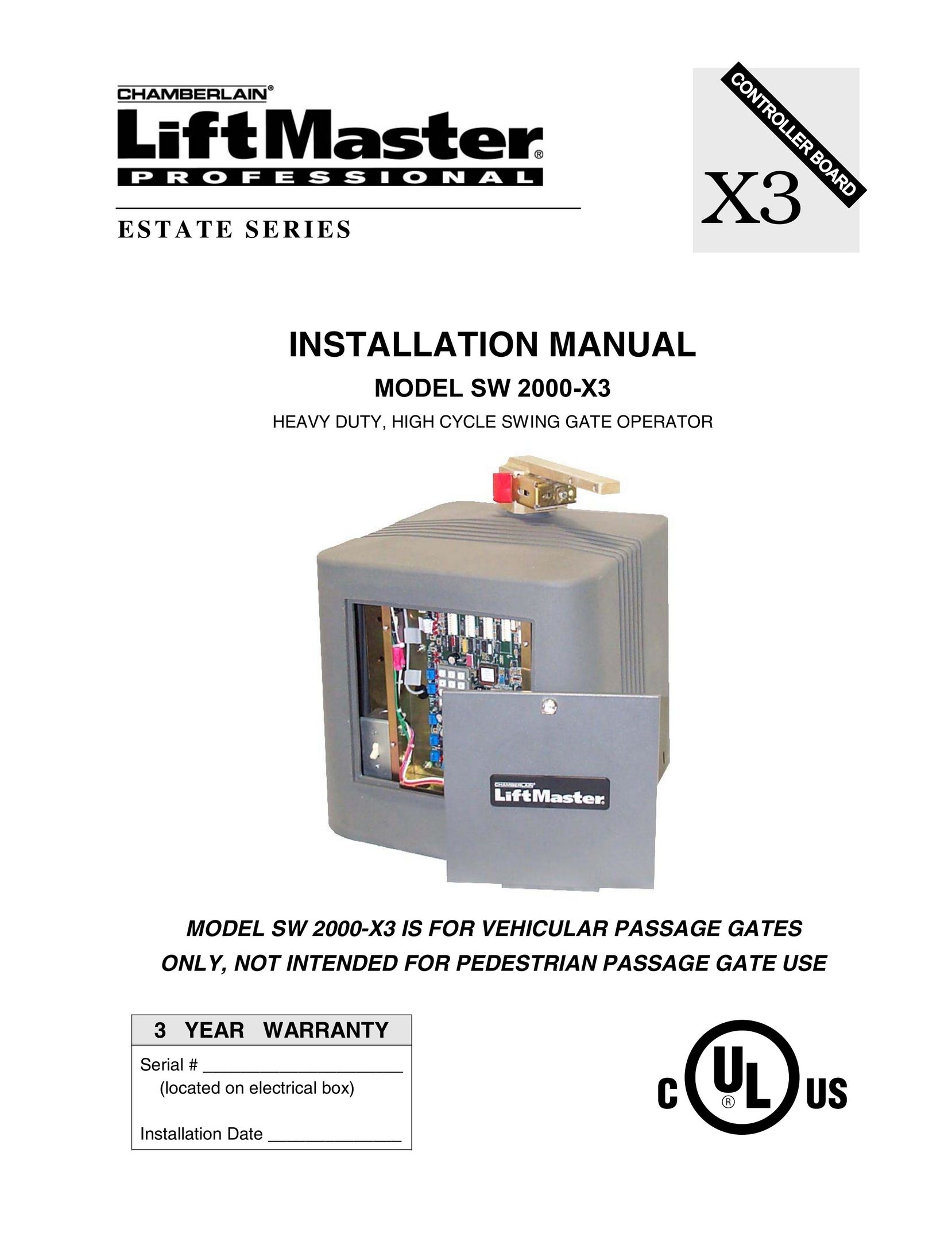 Chamberlain SW 2000-X3 Safety Gate User Manual