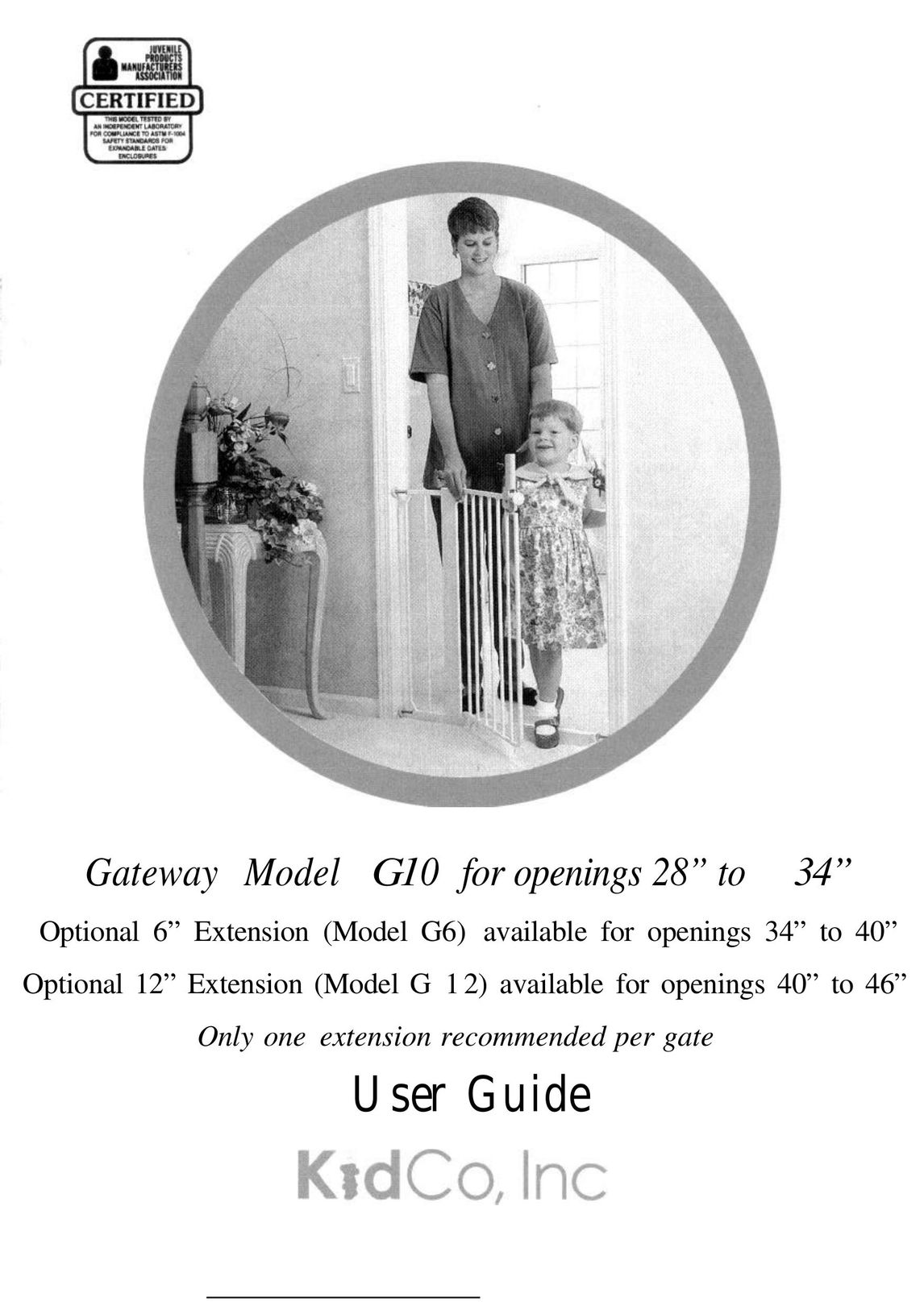 Kidco G10 Safety Gate User Manual