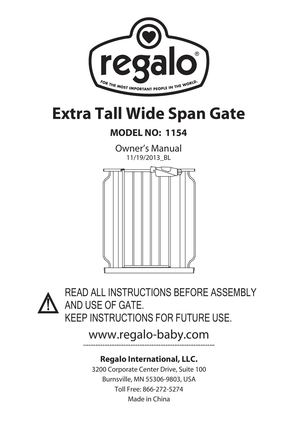 Regalo 1154 Safety Gate User Manual