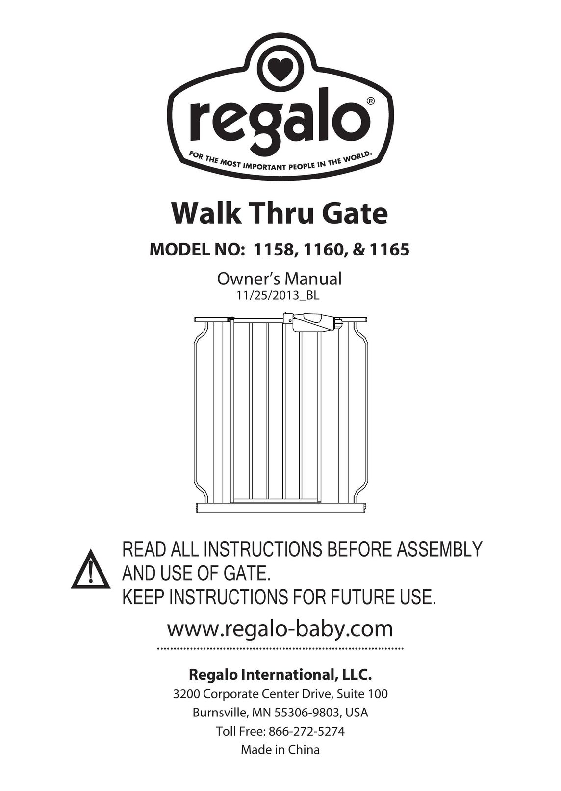 Regalo 1160 Safety Gate User Manual