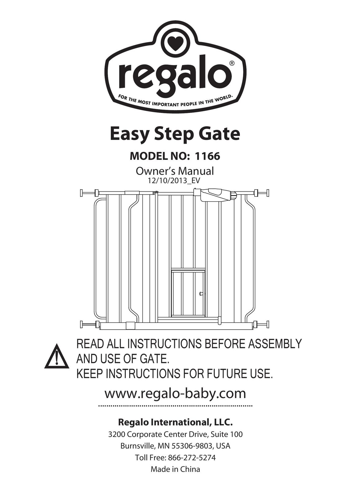 Regalo 1166 Safety Gate User Manual