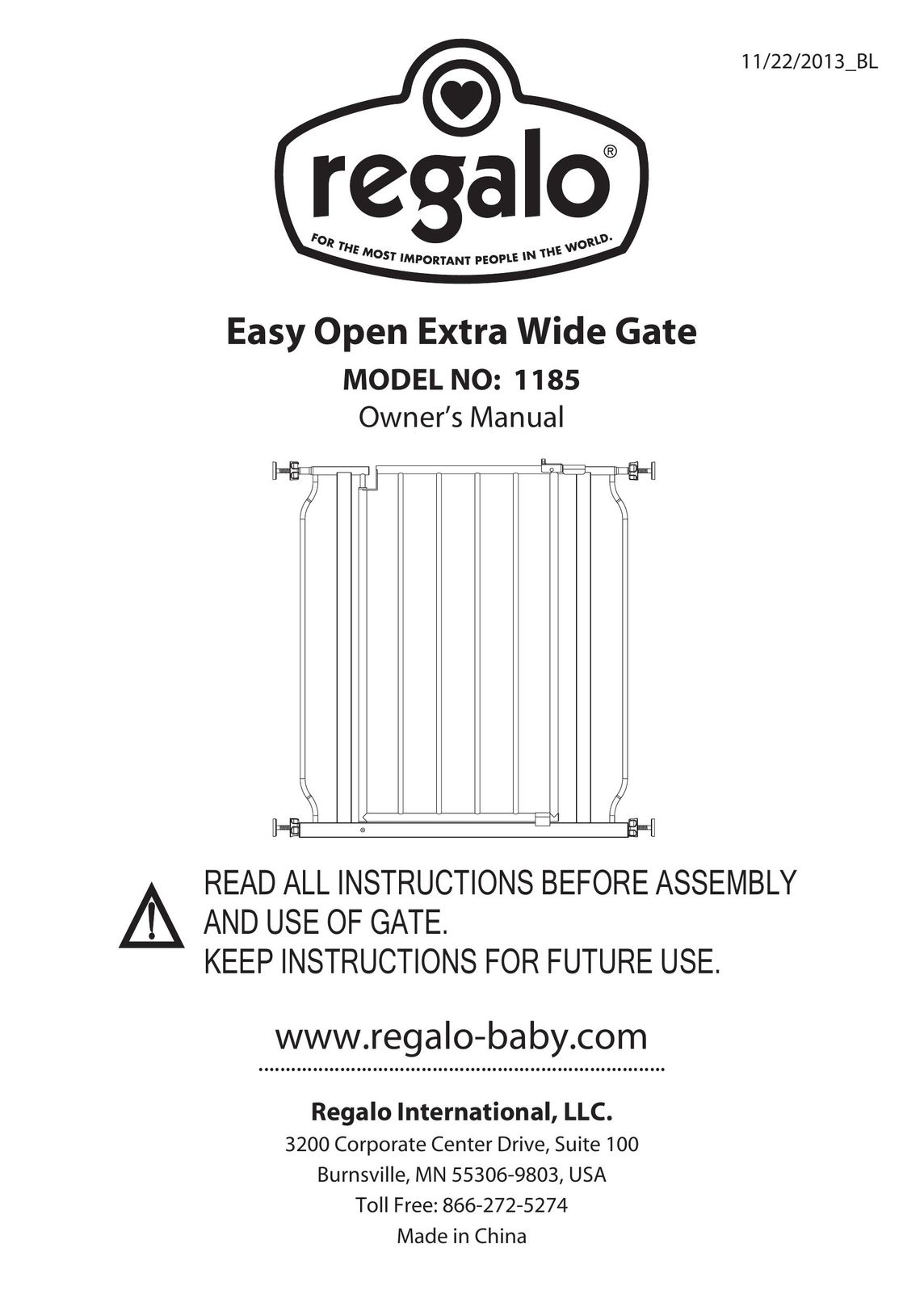 Regalo 1185 Safety Gate User Manual