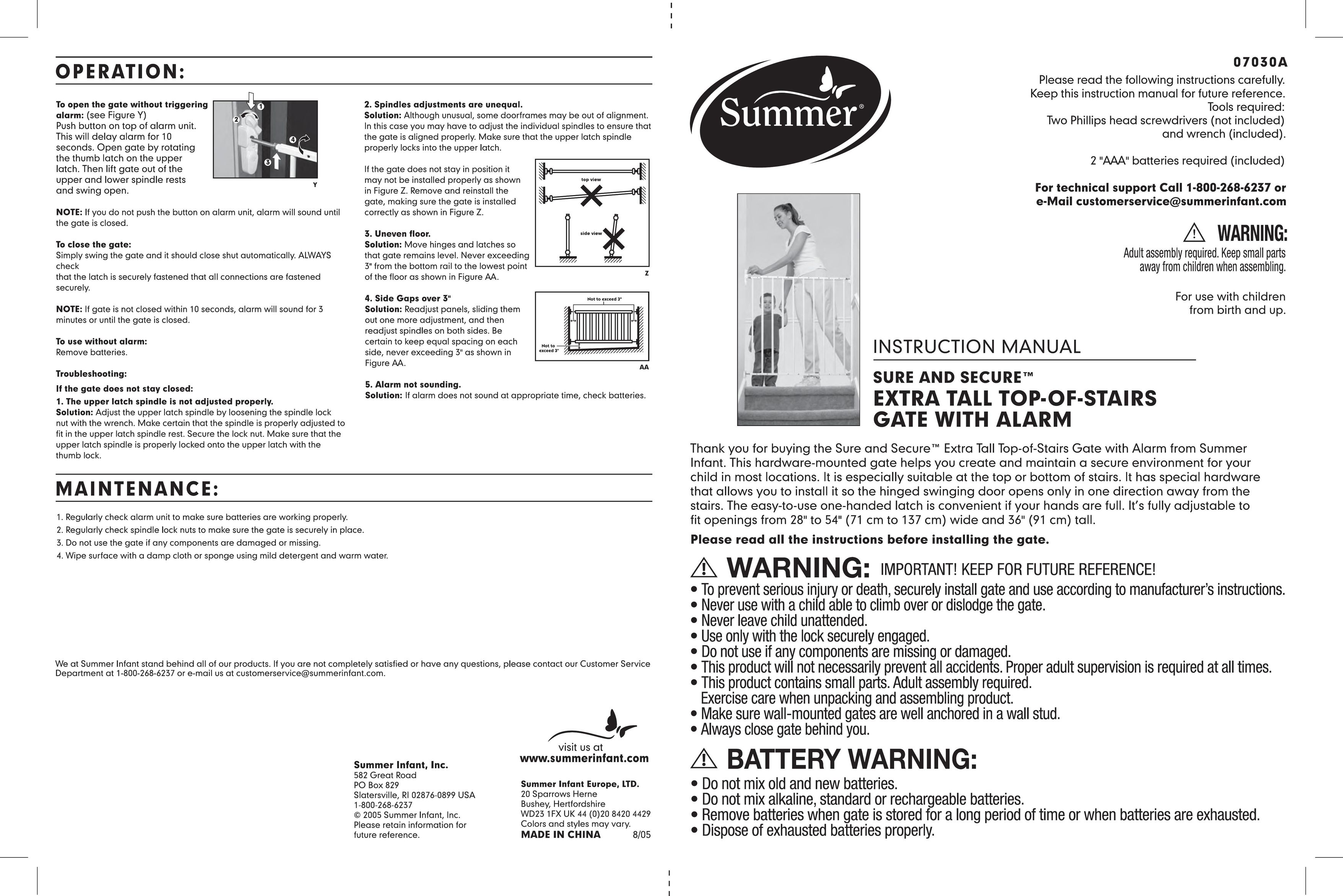 Summer Infant 07030A Safety Gate User Manual