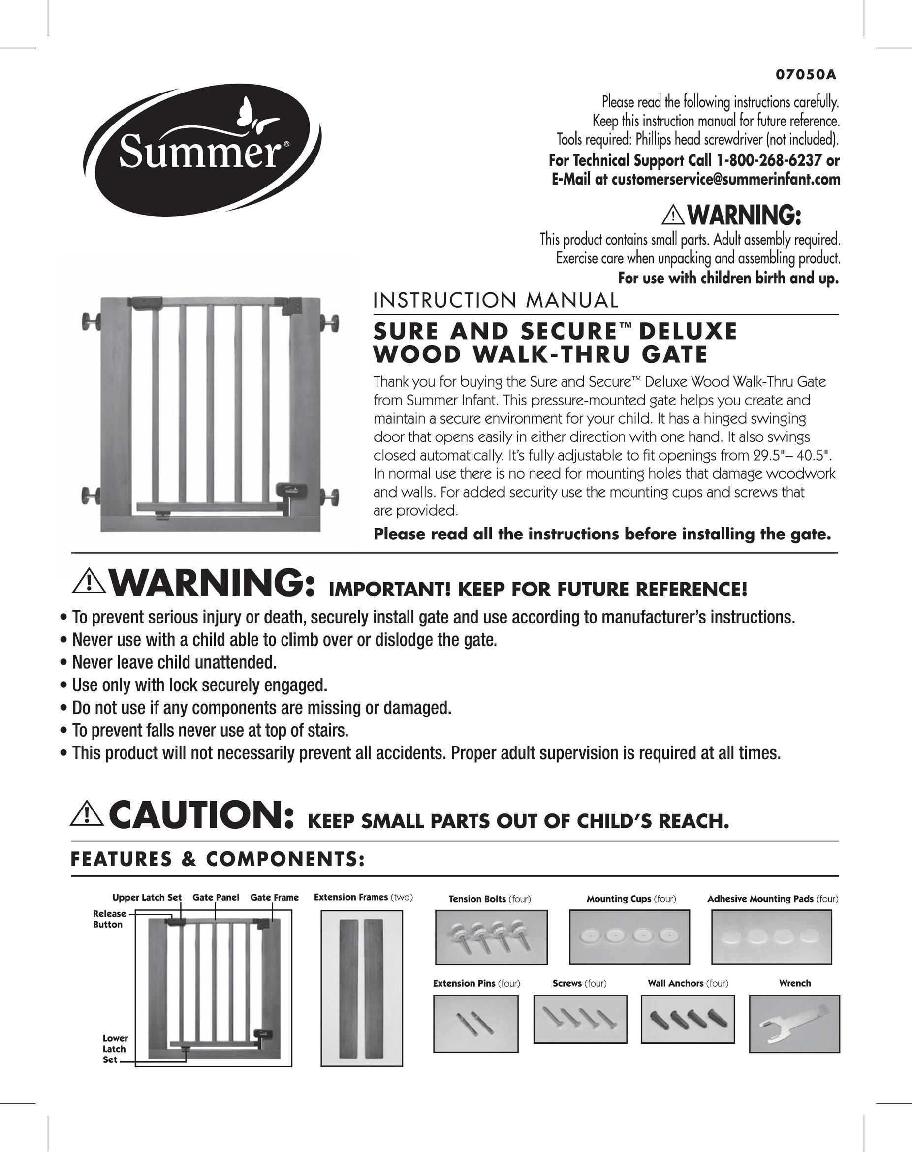 Summer Infant 07050A Safety Gate User Manual