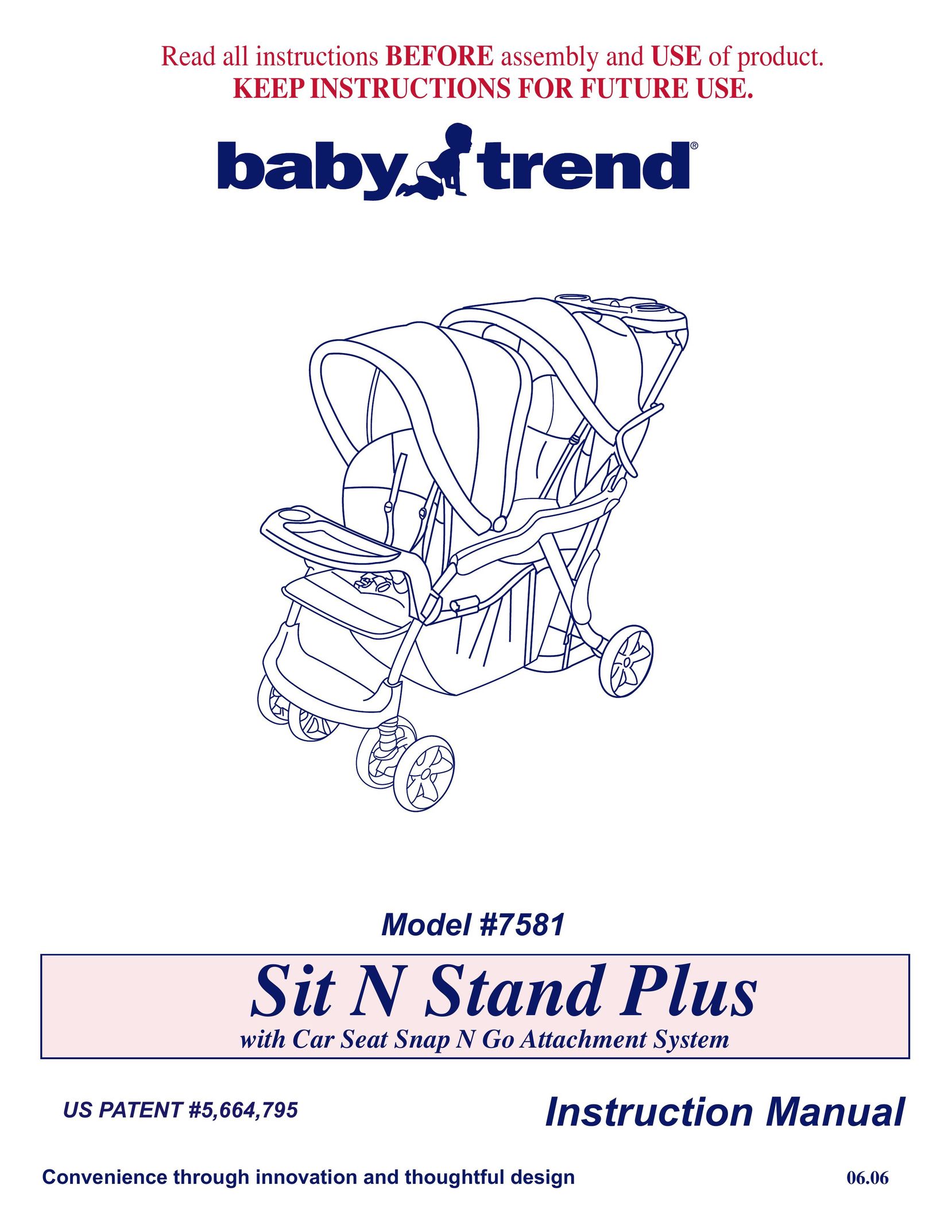 Baby Trend 7581 Stroller User Manual