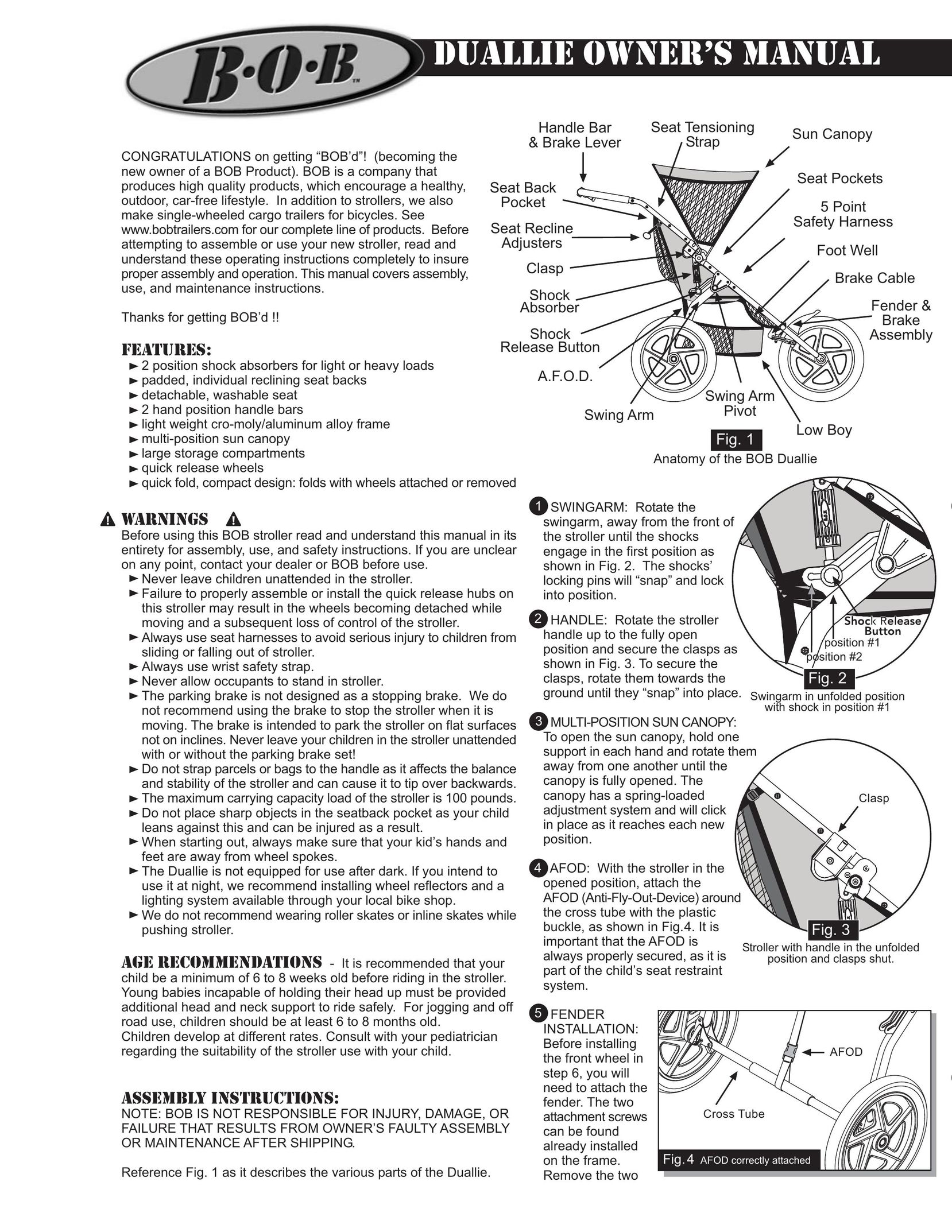 BOB Duallie Stroller User Manual