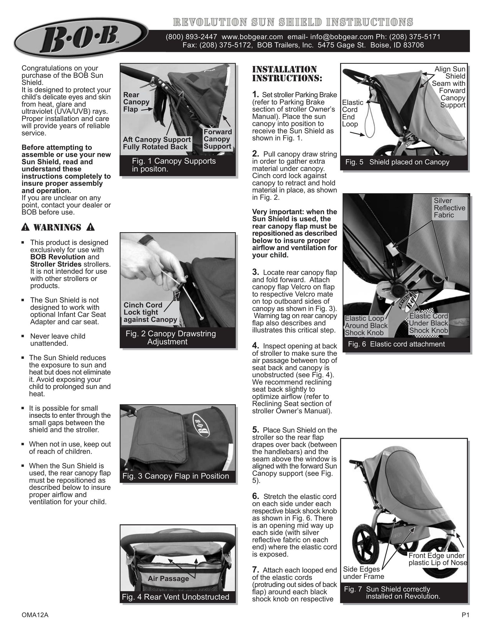 BOB OMA12A Stroller User Manual