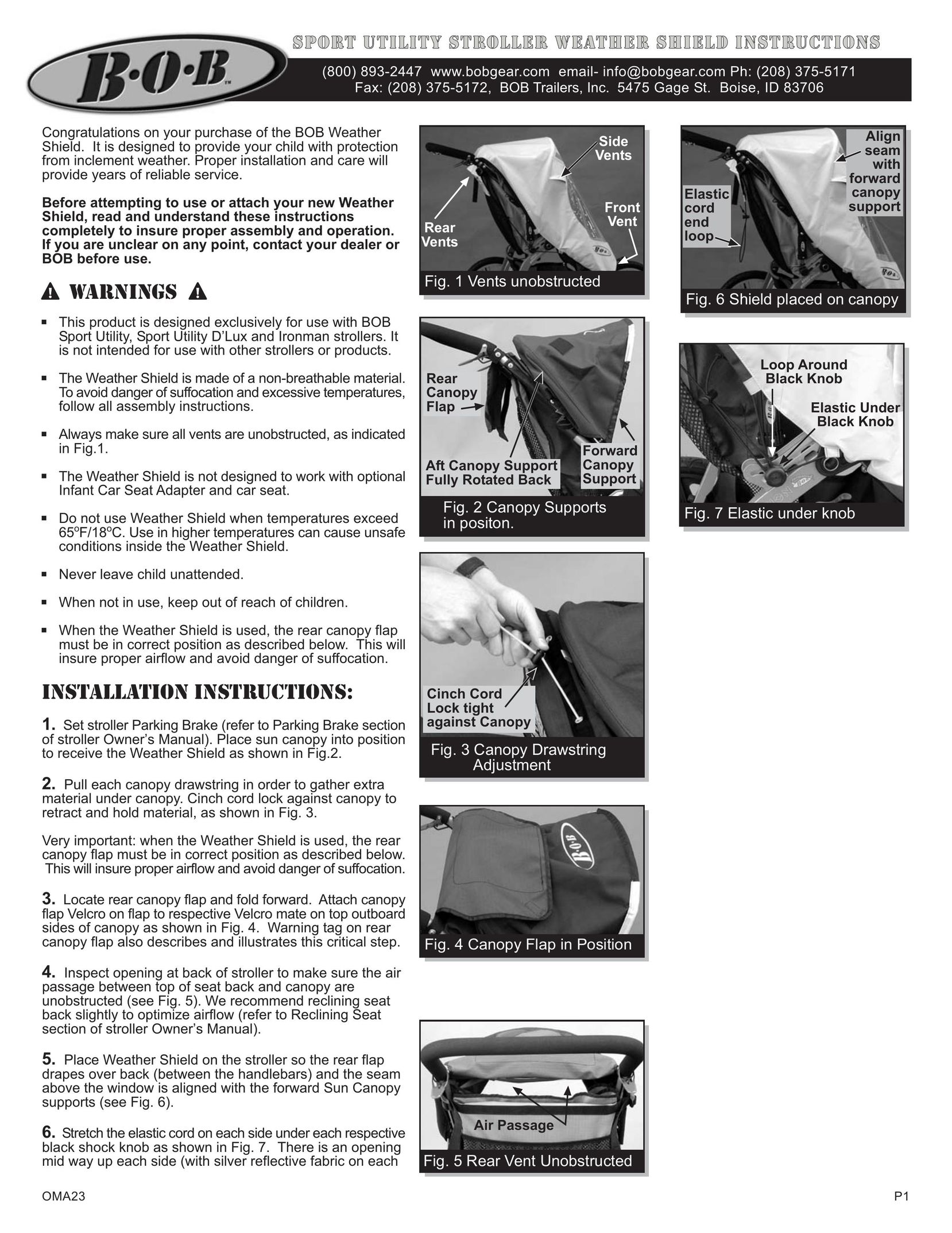 BOB OMA23 Stroller User Manual