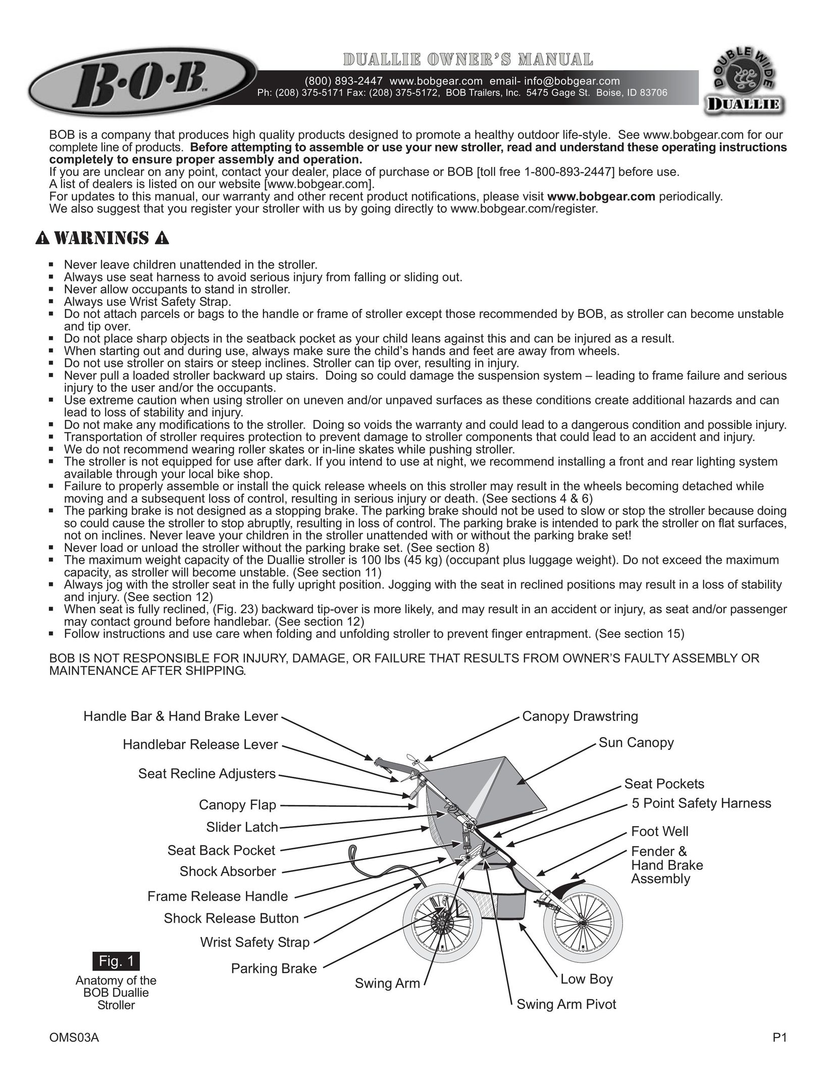 BOB OMS03A Stroller User Manual