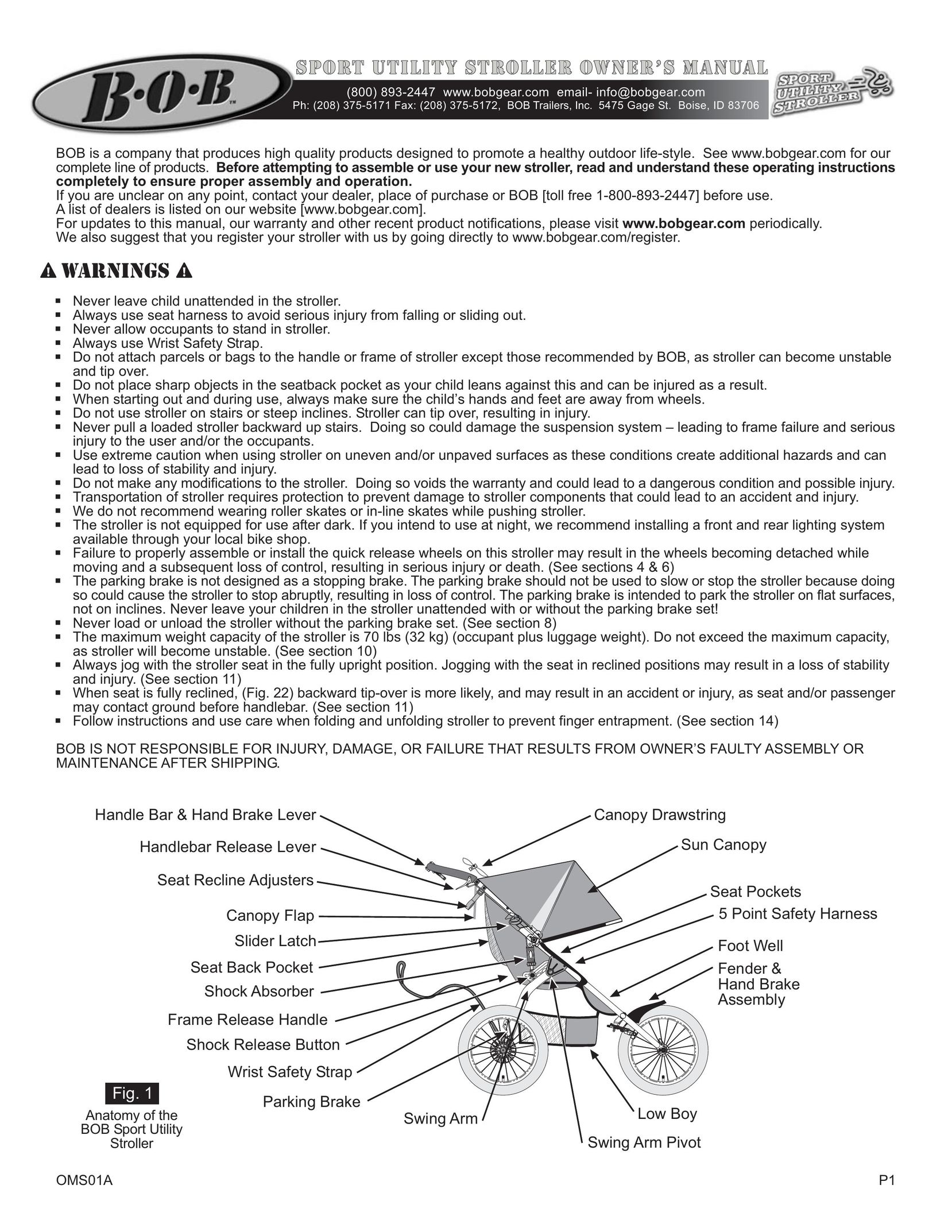 BOB OMS09B Stroller User Manual
