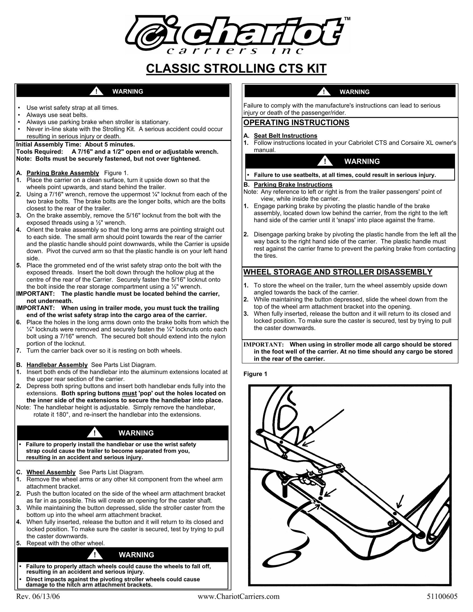 Chariot Carriers 51100605 Stroller User Manual