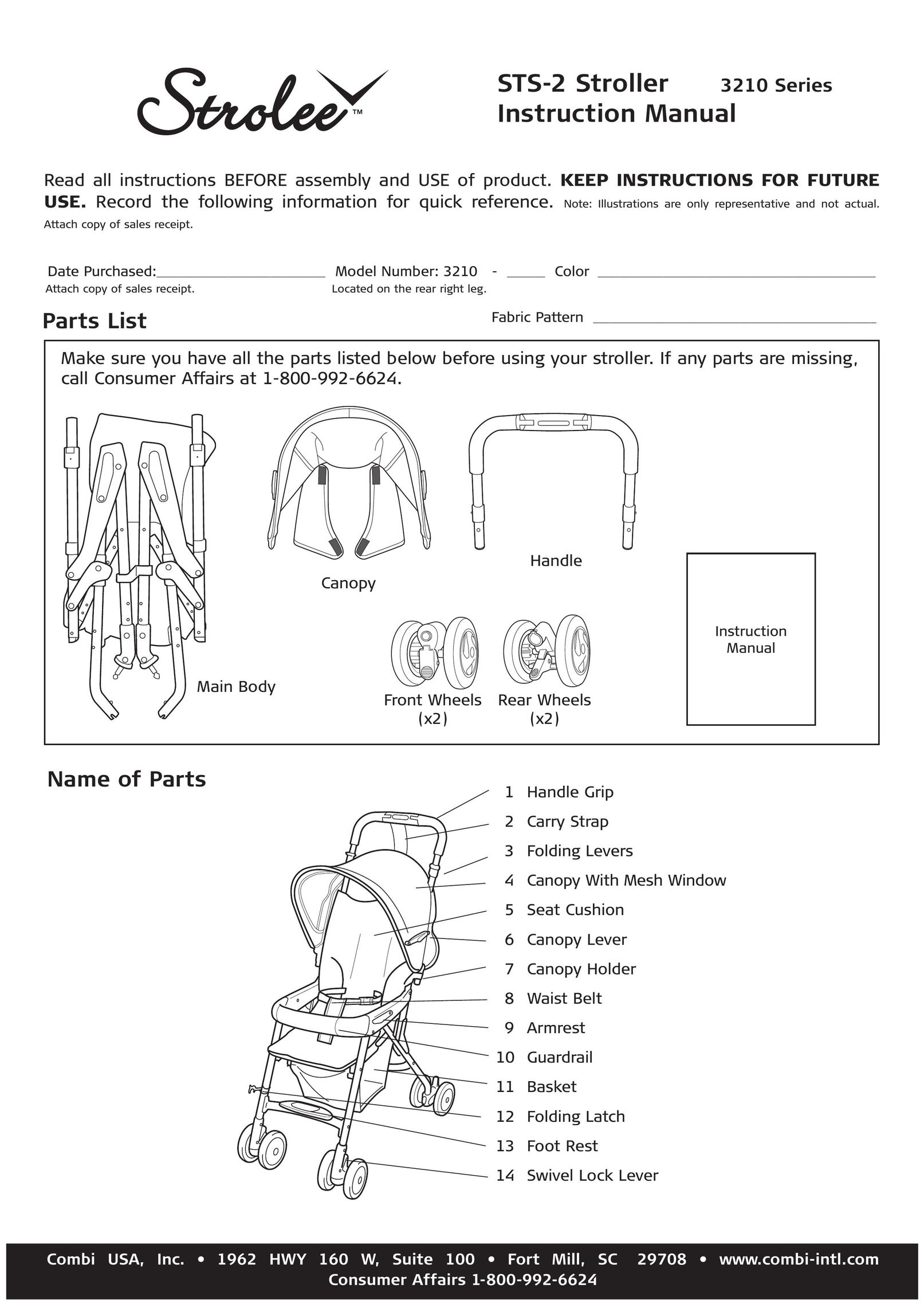 Combi 3210 Stroller User Manual