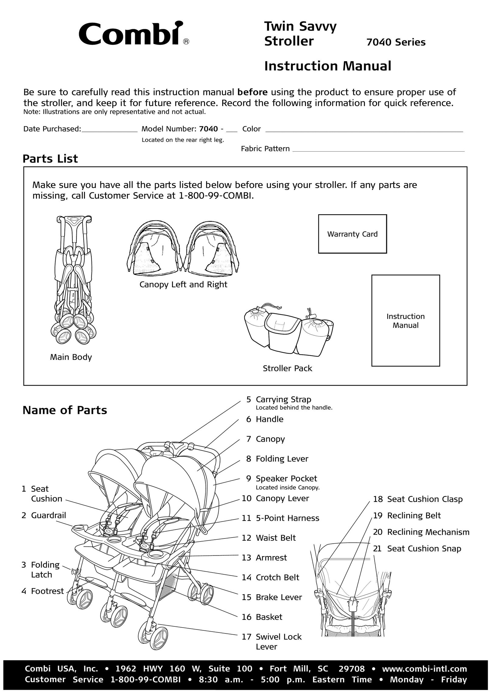 Combi 7040 Series Stroller User Manual