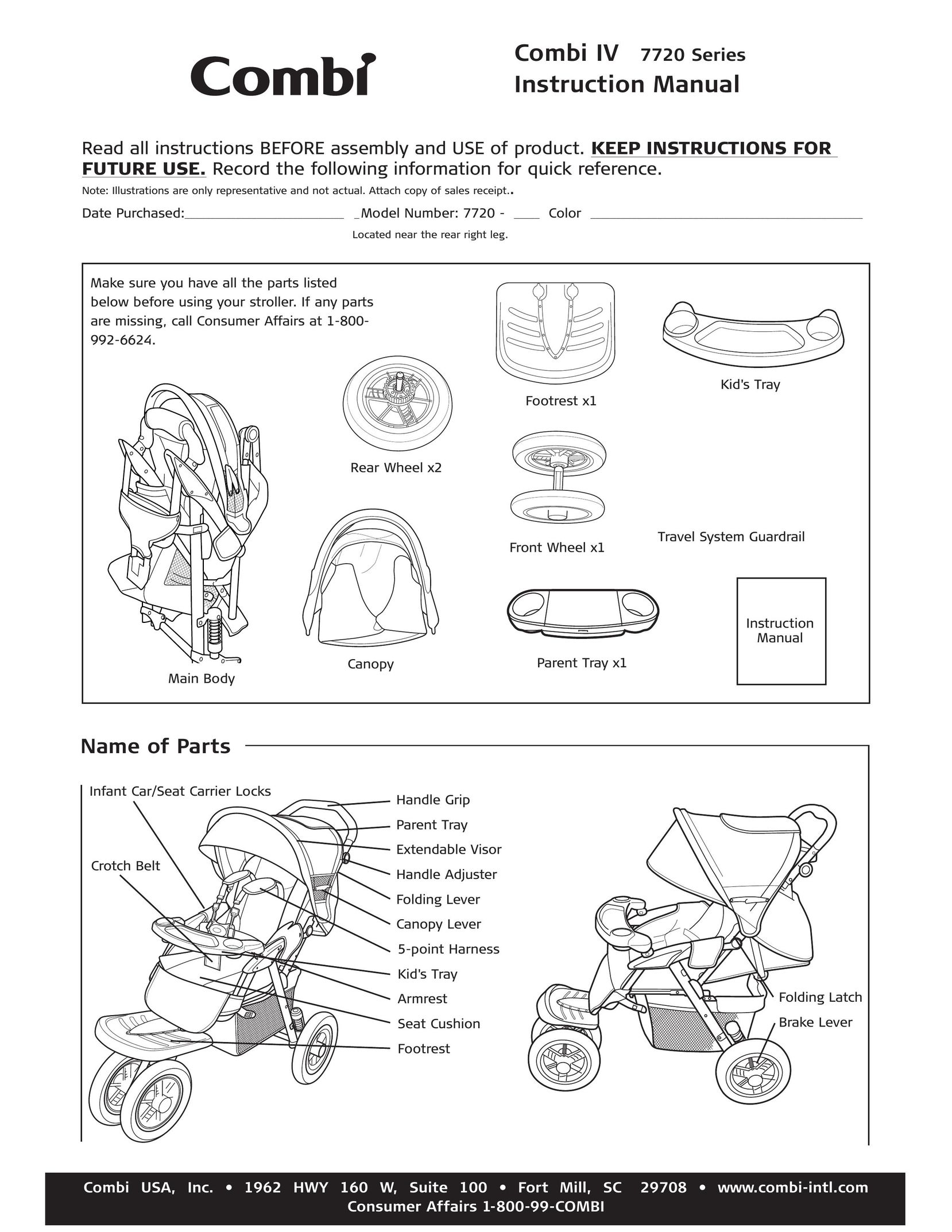 Combi 7720 Stroller User Manual
