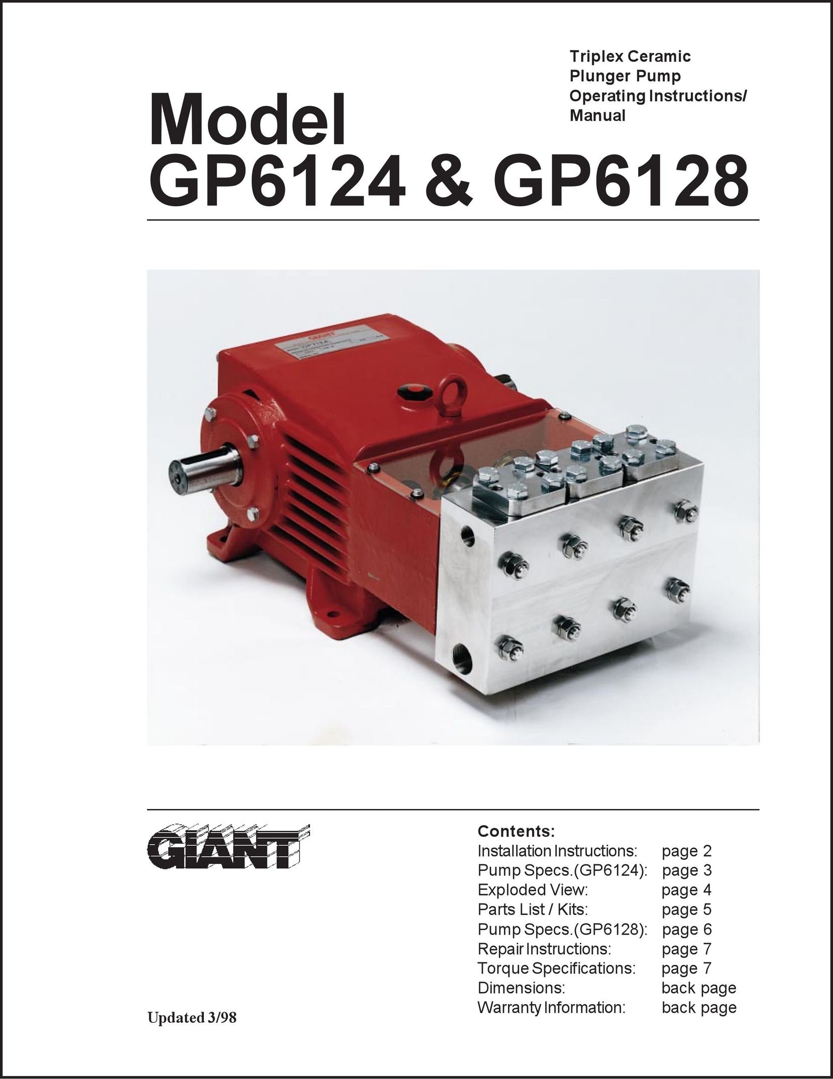 Giant GP6124 & GP6128 Stroller User Manual