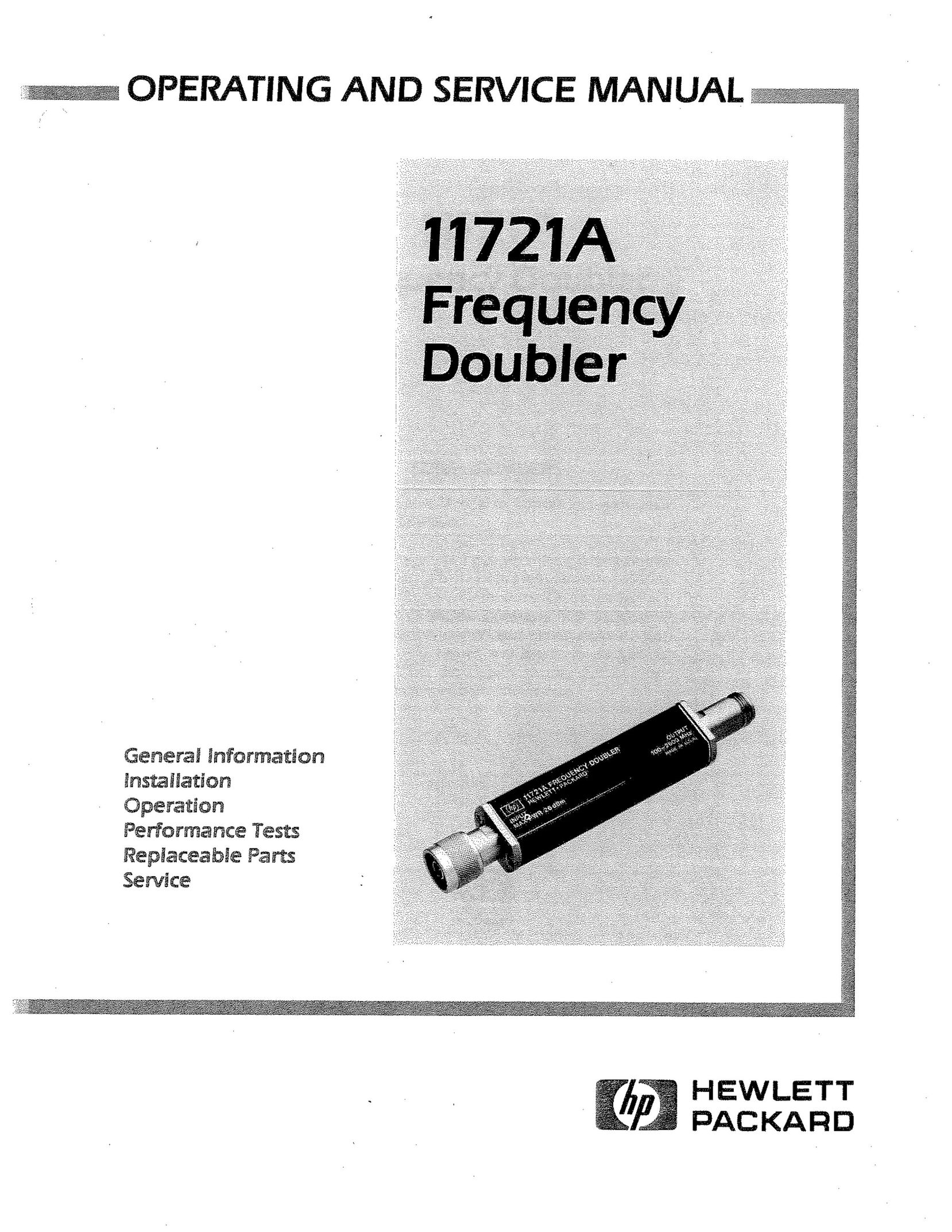 HP (Hewlett-Packard) 11721A Stroller User Manual