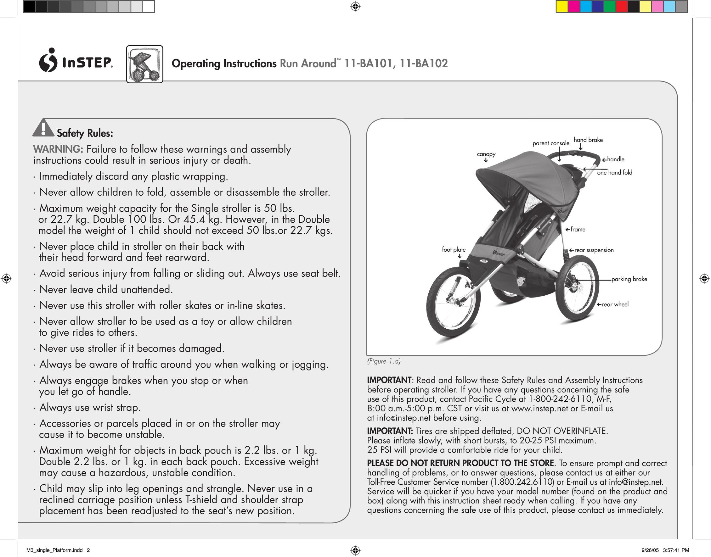 InStep 11-BA101 Stroller User Manual