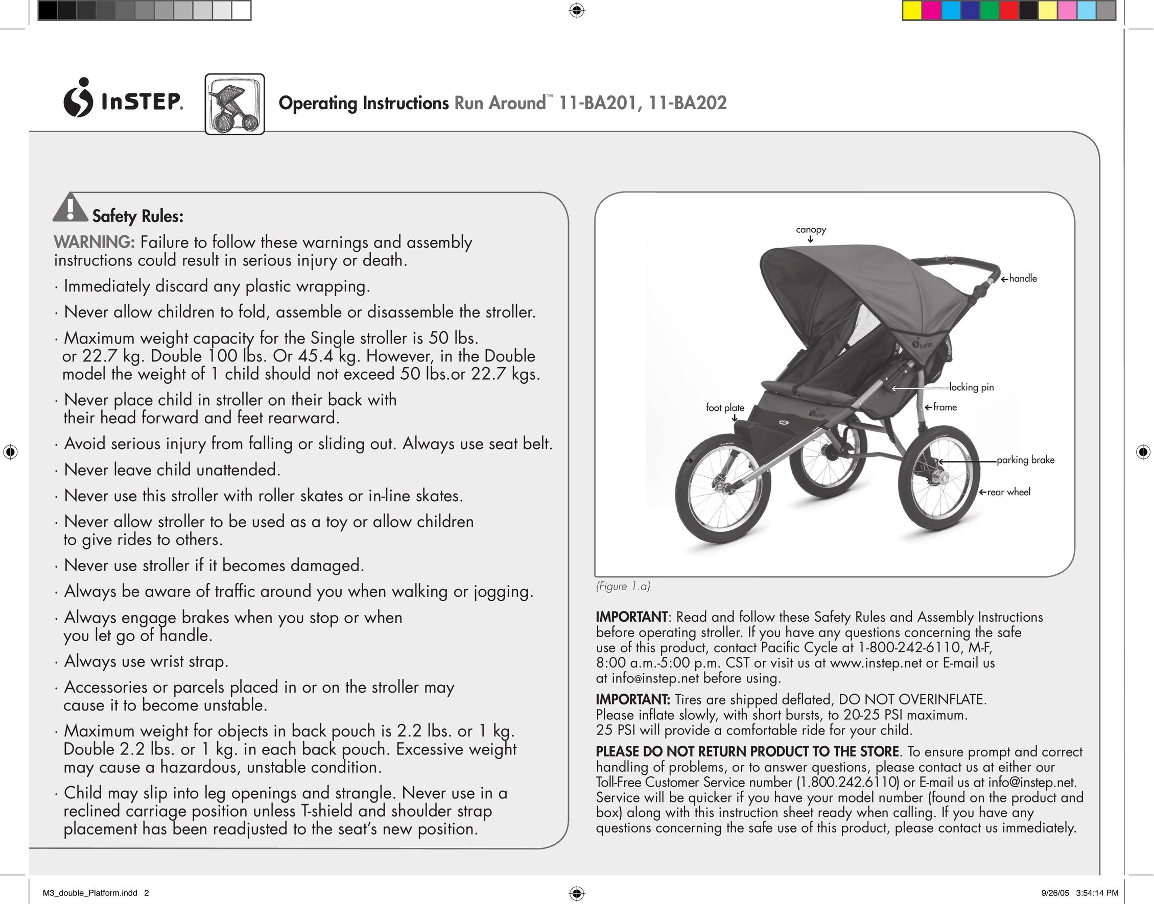 InStep 11-BA201 Stroller User Manual