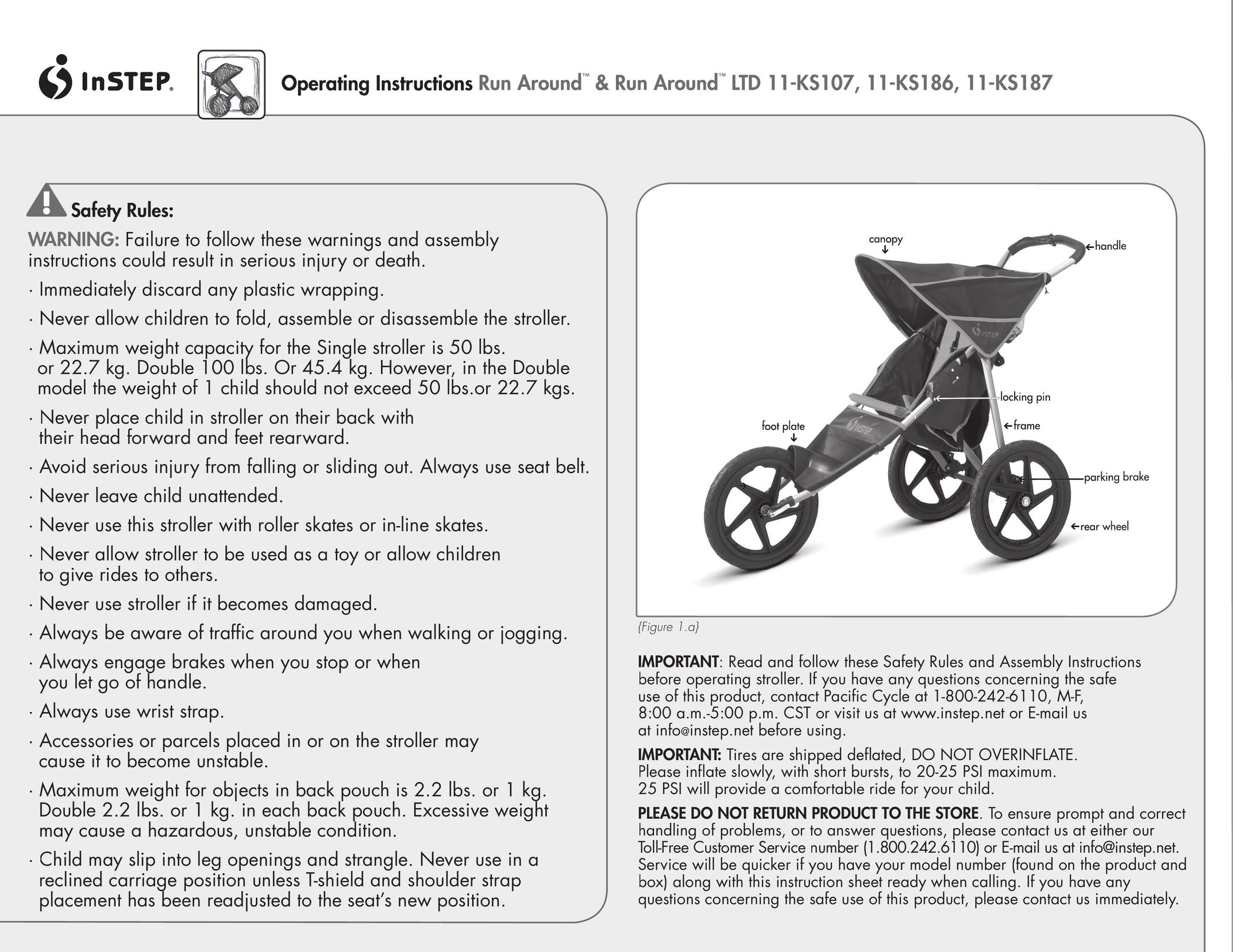InStep 11-KS186 Stroller User Manual