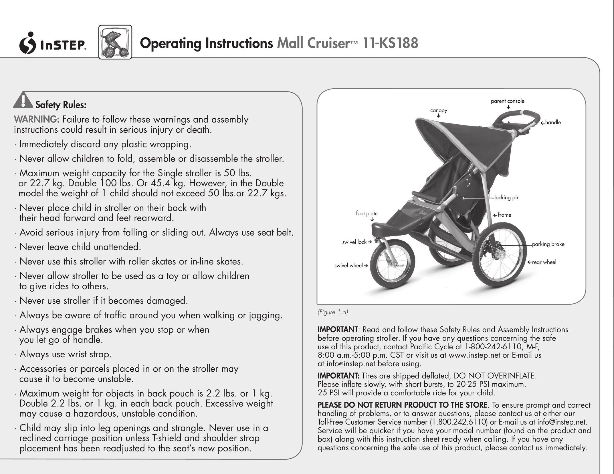 InStep 11-KS188 Stroller User Manual