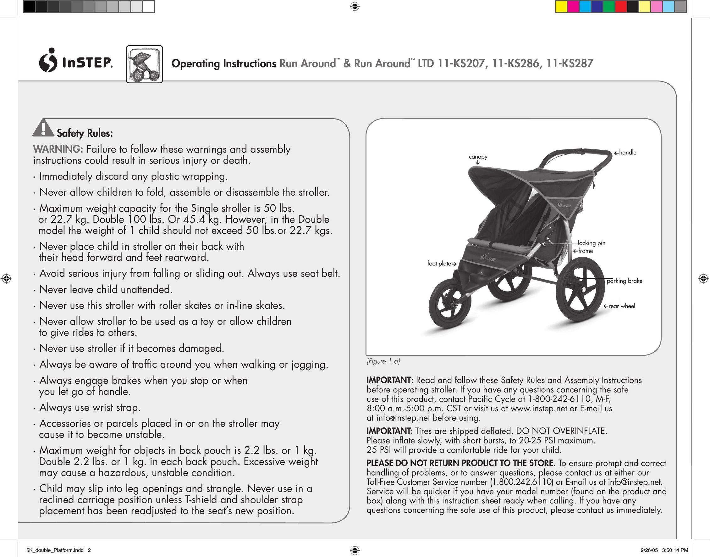 InStep 11-KS207 Stroller User Manual