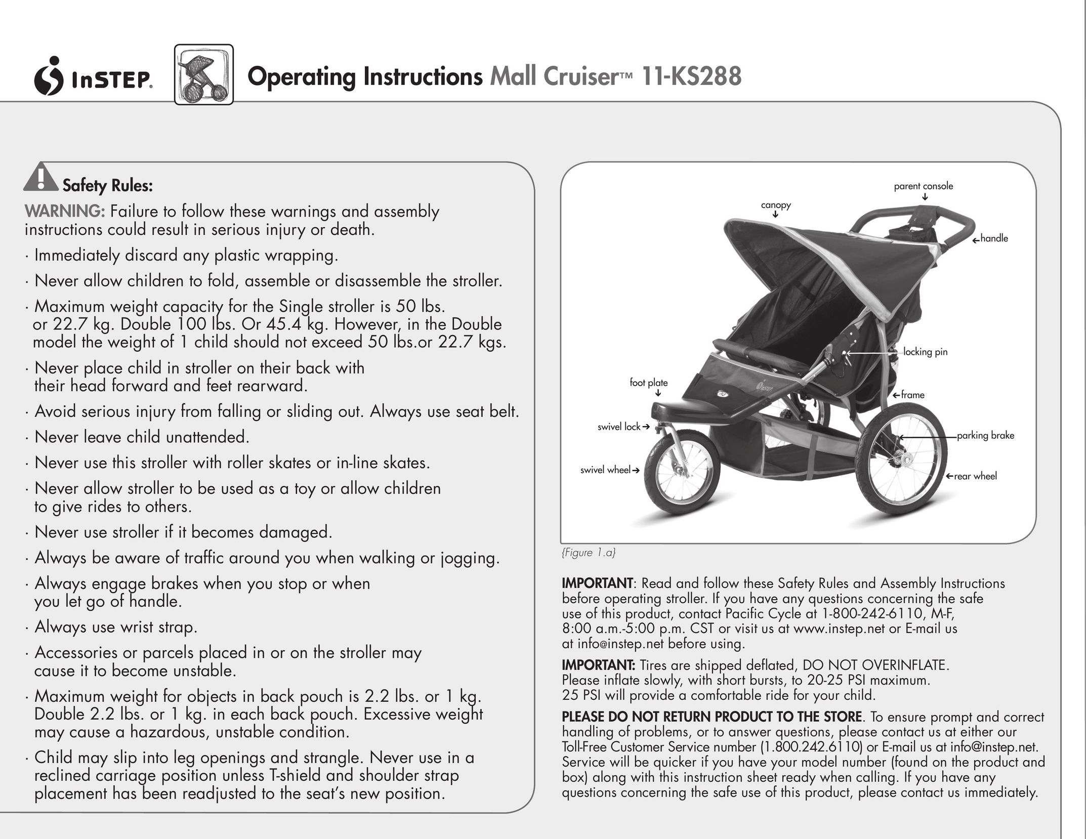 InStep 11-KS288 Stroller User Manual